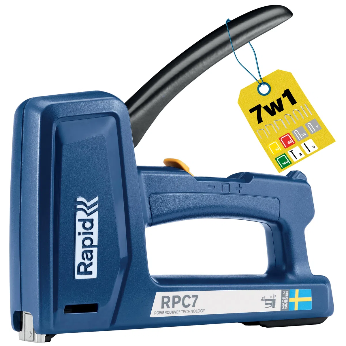 Rapid Cucitrice per fogli in legno resistente - 7 in 1 - Per fai da te, tappezzeria e tappeti - Resistente e leggera - 50% più facile da spremere - Made in Sweden