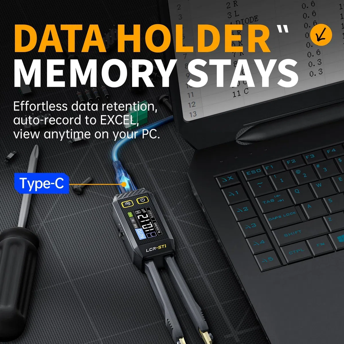 FNIRSI LCR-ST1 Mini Smart Tweezer LCR SMD ESR Tester Resistenza Capacità Induttanza Continuità Diodo Strumenti di Misura