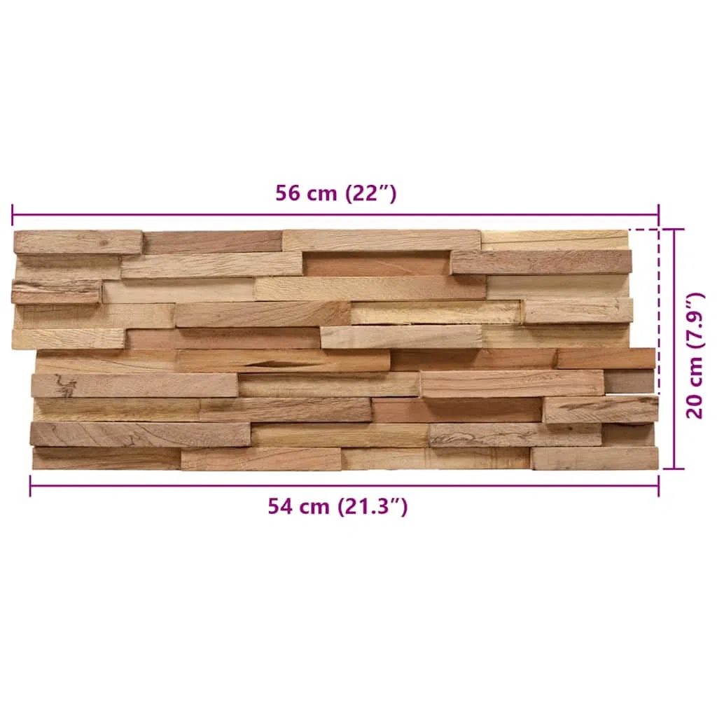 vidaXL Pannelli per Pareti 10 pz 1,08 m² in Legno Massello di Teak