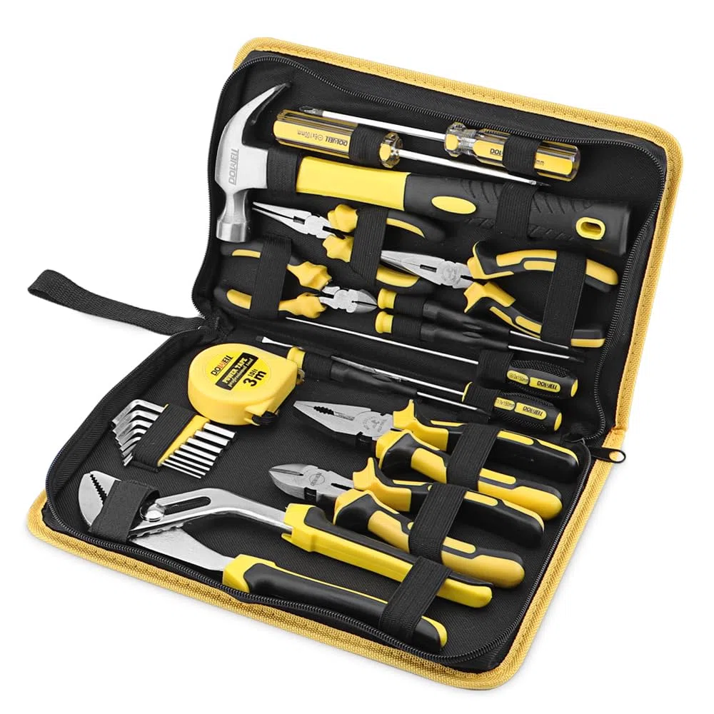 DOWELL Set di 24 Pezzi di Utensili per Casa, Kit di Utensili a Mano per Riparazioni Domestiche con Borsa Portautensili Portatile