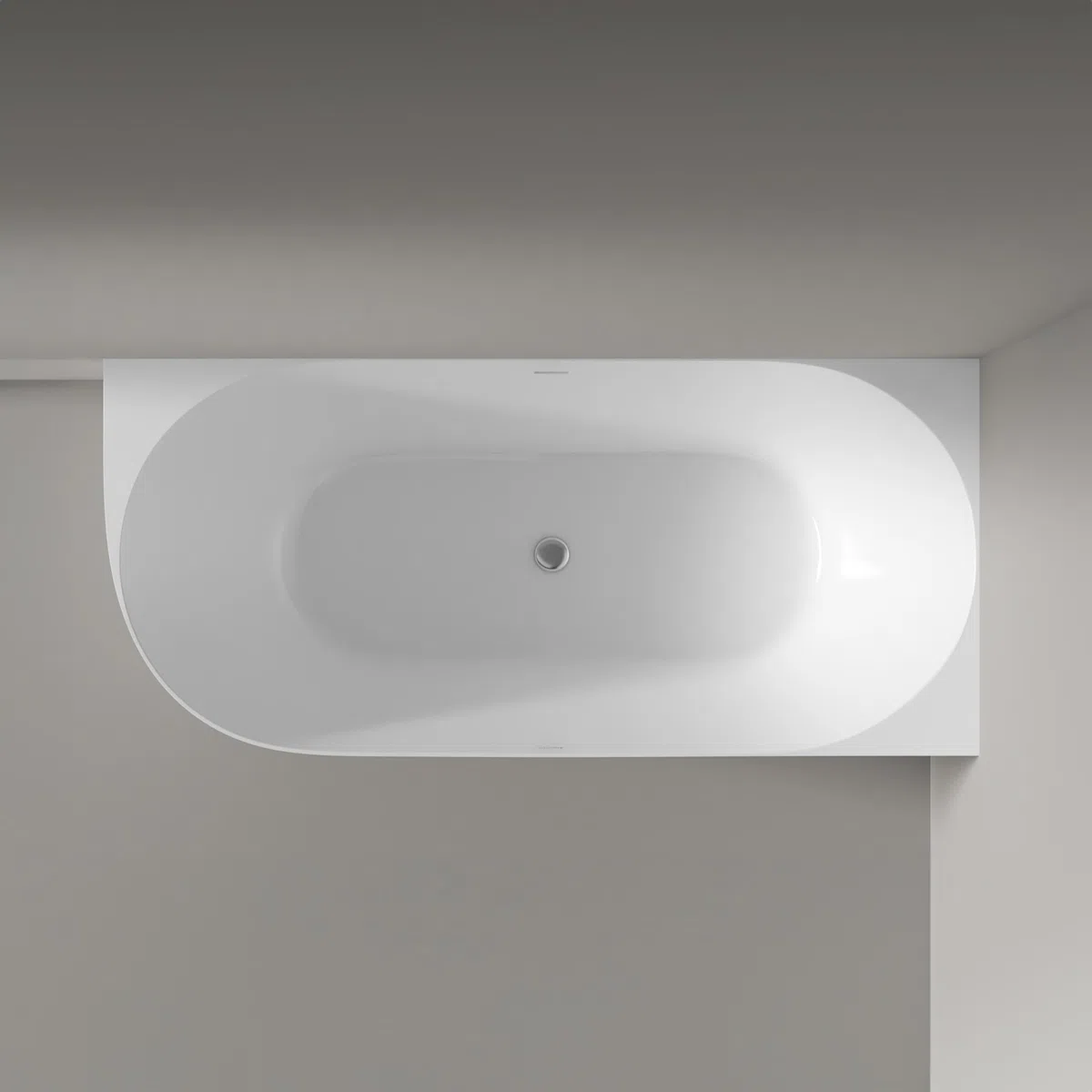 Vasca da bagno freestanding NOVA SLIM LINE - bianco lucido - installazione a destra - Senza rubinetteria, Senza sistema di drennaggio, 150 x 78 cm