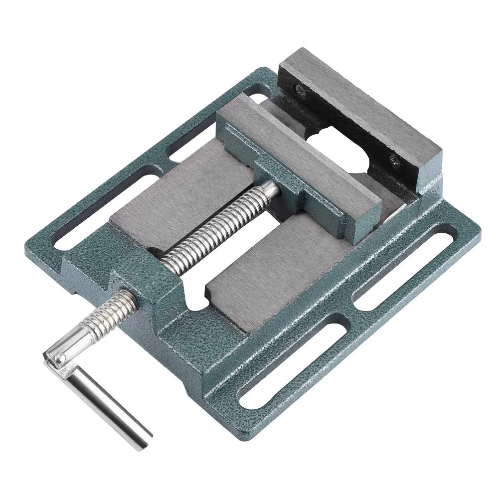 Zerone Morsa per Trapano a Colonna, Panca Pinza Morsa Apertura Parallela Tavolo Mandibola 110 mm, Larghezza di Mandibola 20 mm, Grigio