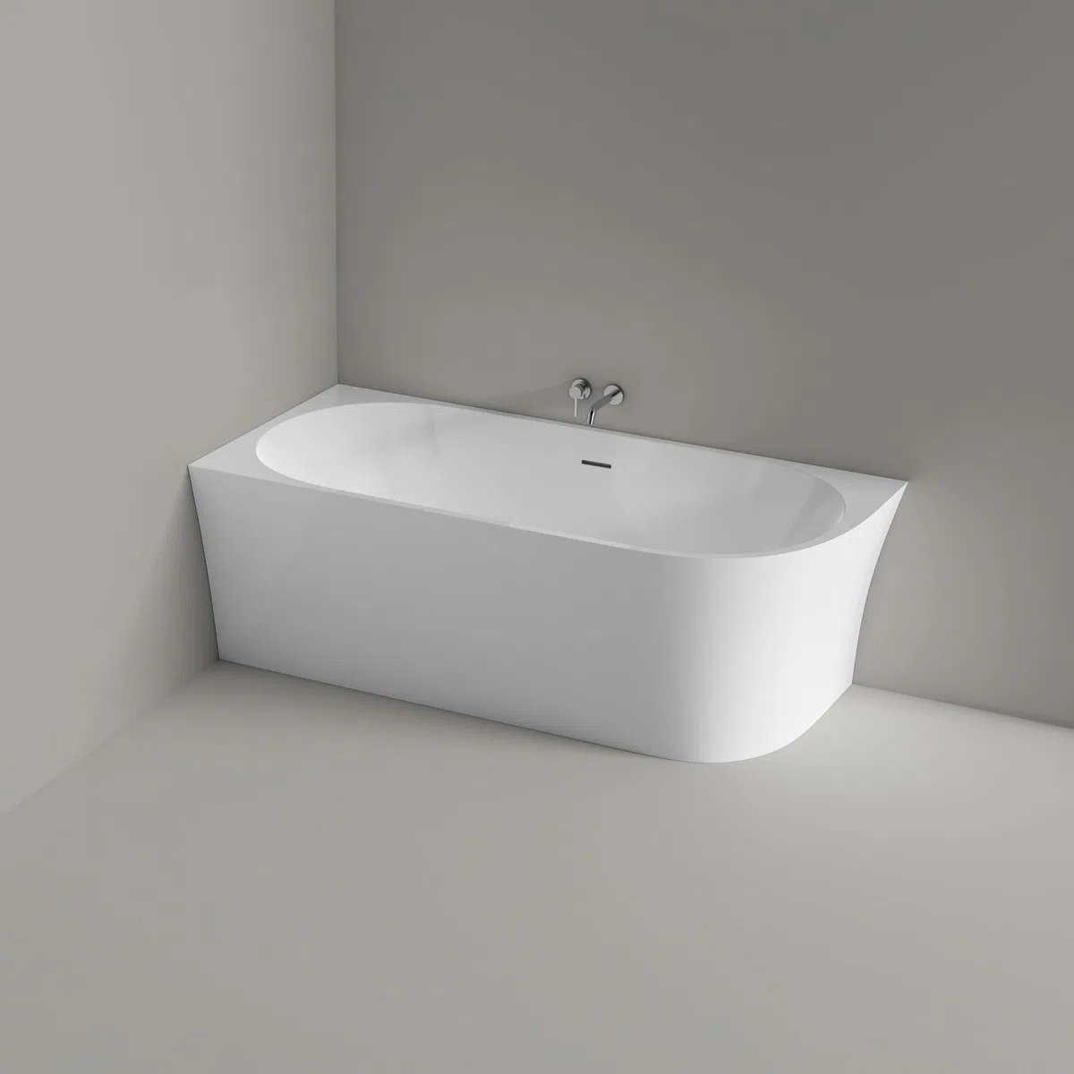 Vasca da bagno freestanding NOVA CORNER - bianco - installazione a sinistra - 170 x 78 cm - Senza rubinetteria, Sistema drenaggio:Senza sistema di drennaggio, Bianco lucido