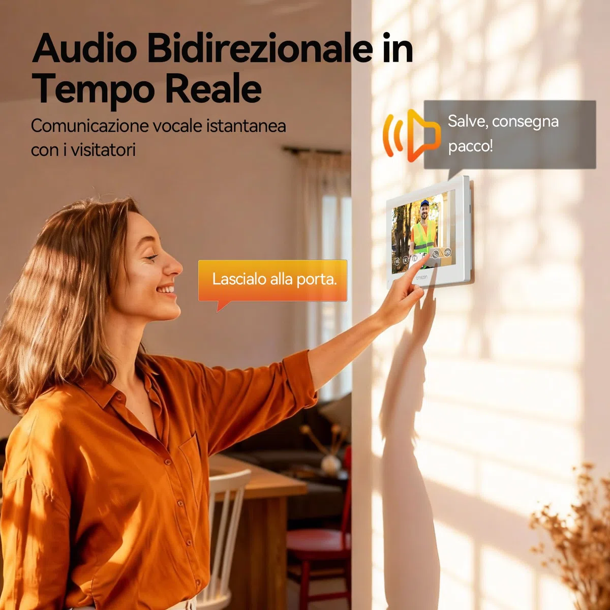 TMEZON Videocitofono Smart 2 Fili Video Citofoni Y70,Campanello Esterno con Telecamera,APP/Carta RFID Unlock,Rilevare Movimento Umano Intelligente,Monofamiliare