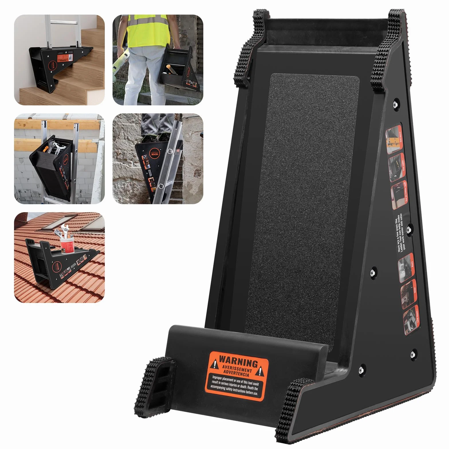 VEVOR Livellatore per Scale Livellamento Scale Carico 172,4kg, Stabilizzatore per Scale Contenitore Piattaforma Stabile per Tutte le Superfici, Accessorio per Scala Estensibile per Terreni Irregolari