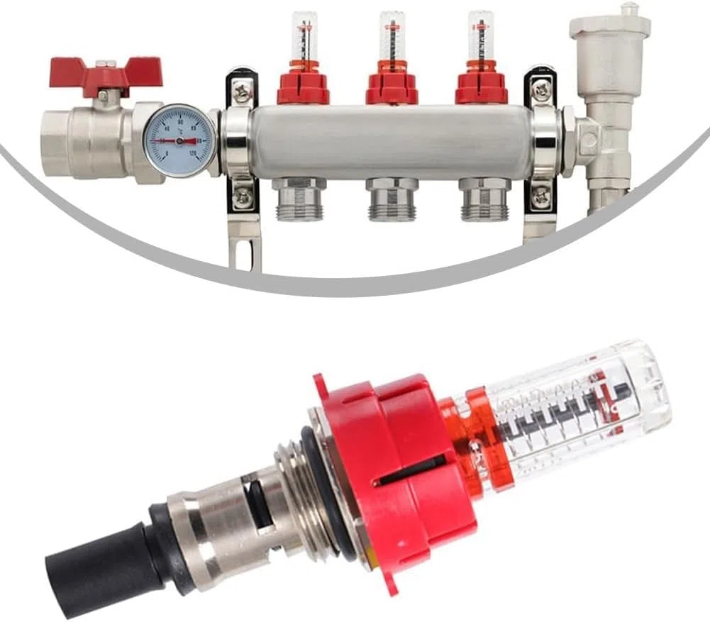 Misuratore di flusso collettore di riscaldamento a pavimento, regolatore di monitoraggio visivo del flusso per sistemi di riscaldamento a pavimento, regolatore che ottimizza la distribuzione