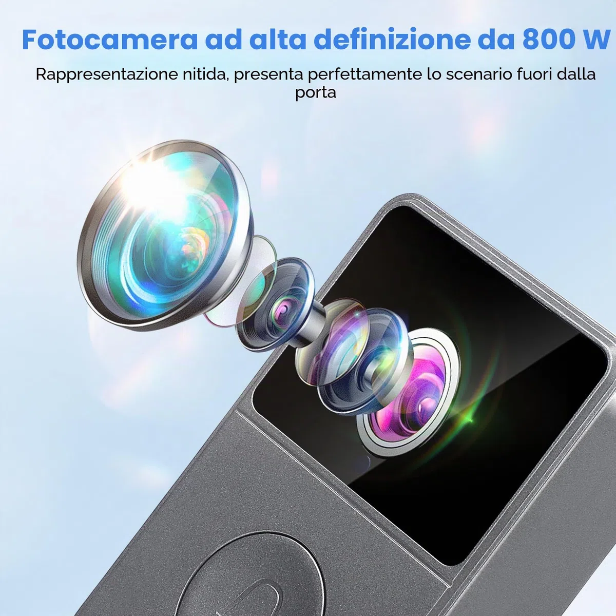 Campanello senza fili con fotocamera, IP65 esterno, impermeabile, 1080P HD schermo 4.3", 2.4G Campanello video senza fili, audio bidirezionale, visione notturna, resistente alle intemperie, supporta