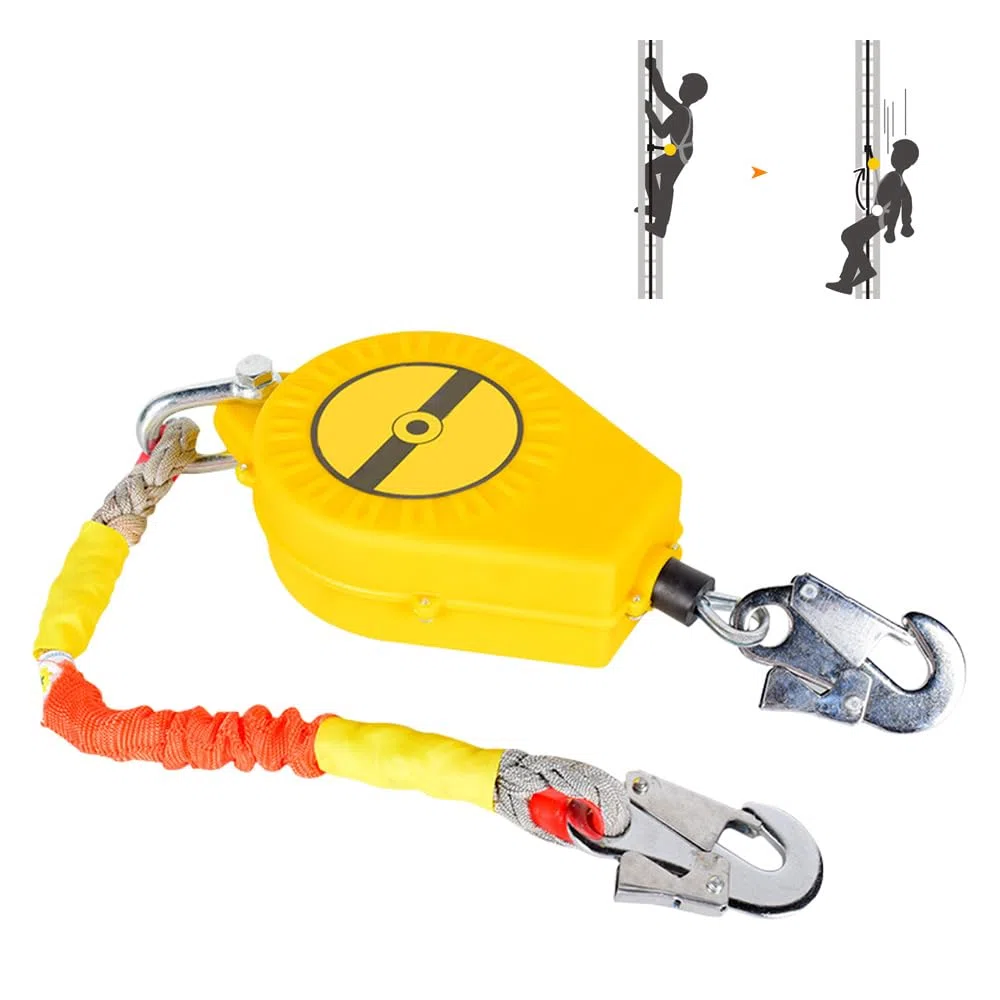 Dispositivo Anticaduta Retrattile, Anticaduta a Richiamo Automatico, Dispositivo di Sicurezza Dell'altezza, Protezione Anticaduta, Carico Massimo 150 kg