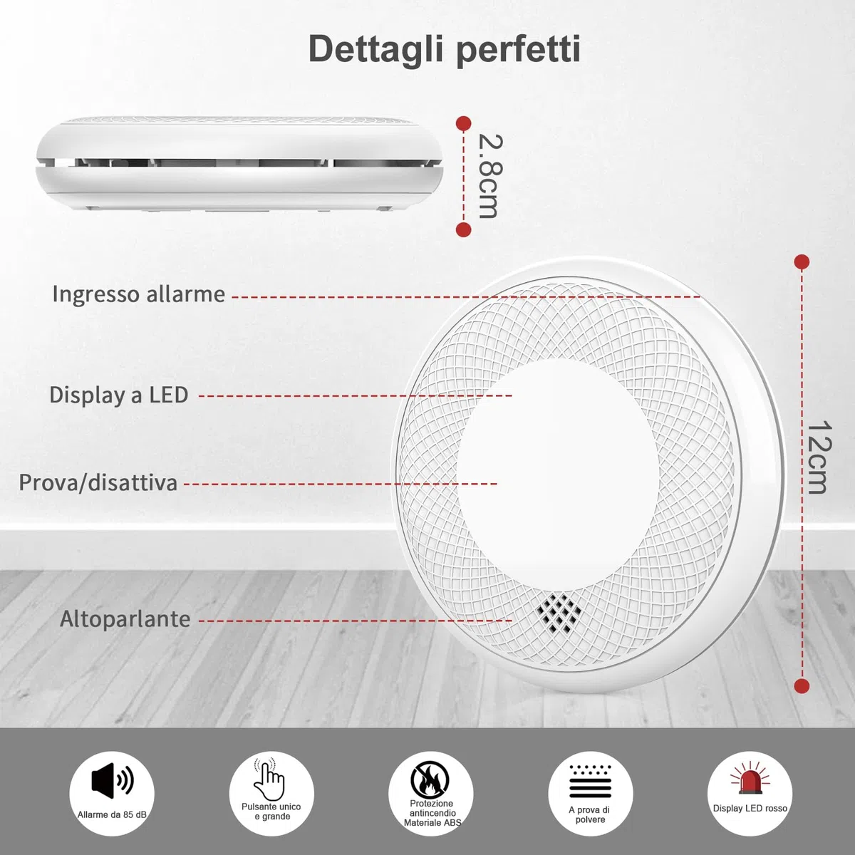 RUNIDUR Rilevatore Combinato di Fumo e CO, Rilevatore di Fumo Autonomo di Monossido di Carbonio, Sensore Accurato con Batteria di 10 Anni, Pulsante di Test, 2 Pezzi…