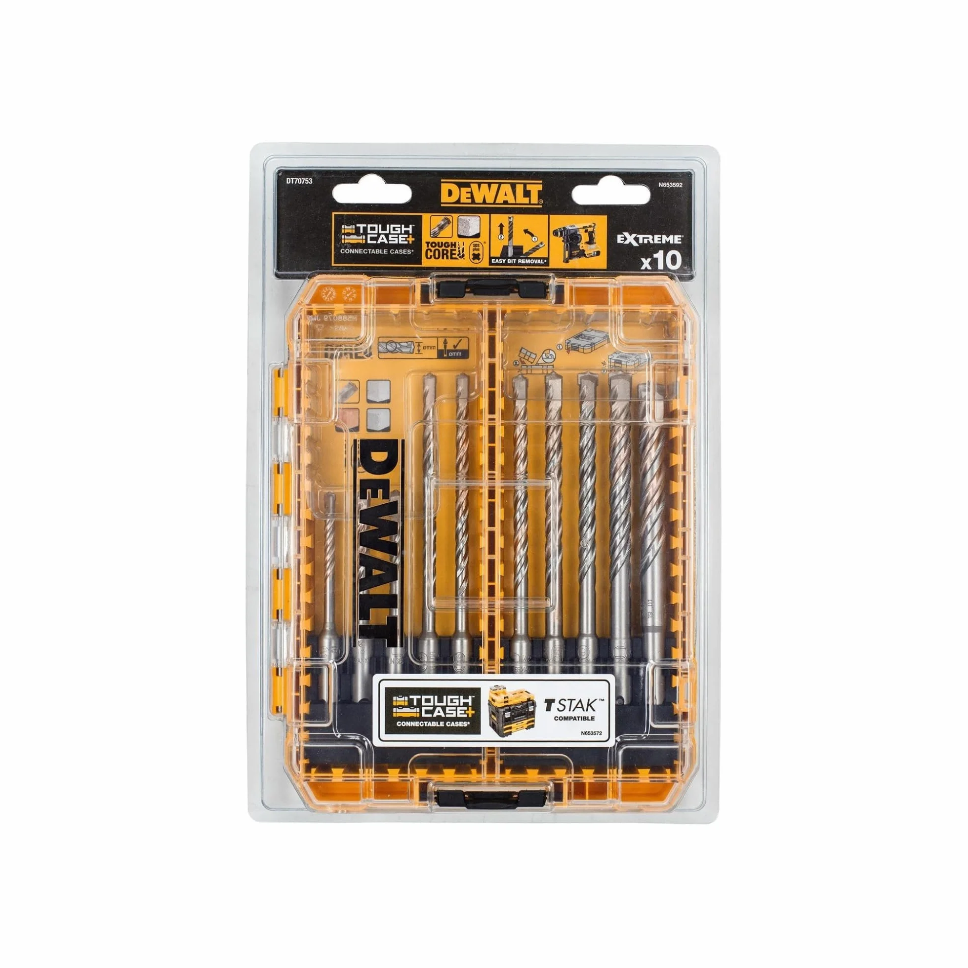DEWALT Set 10 punte SDS+ Extreme2 diametri, DT70753-QZ