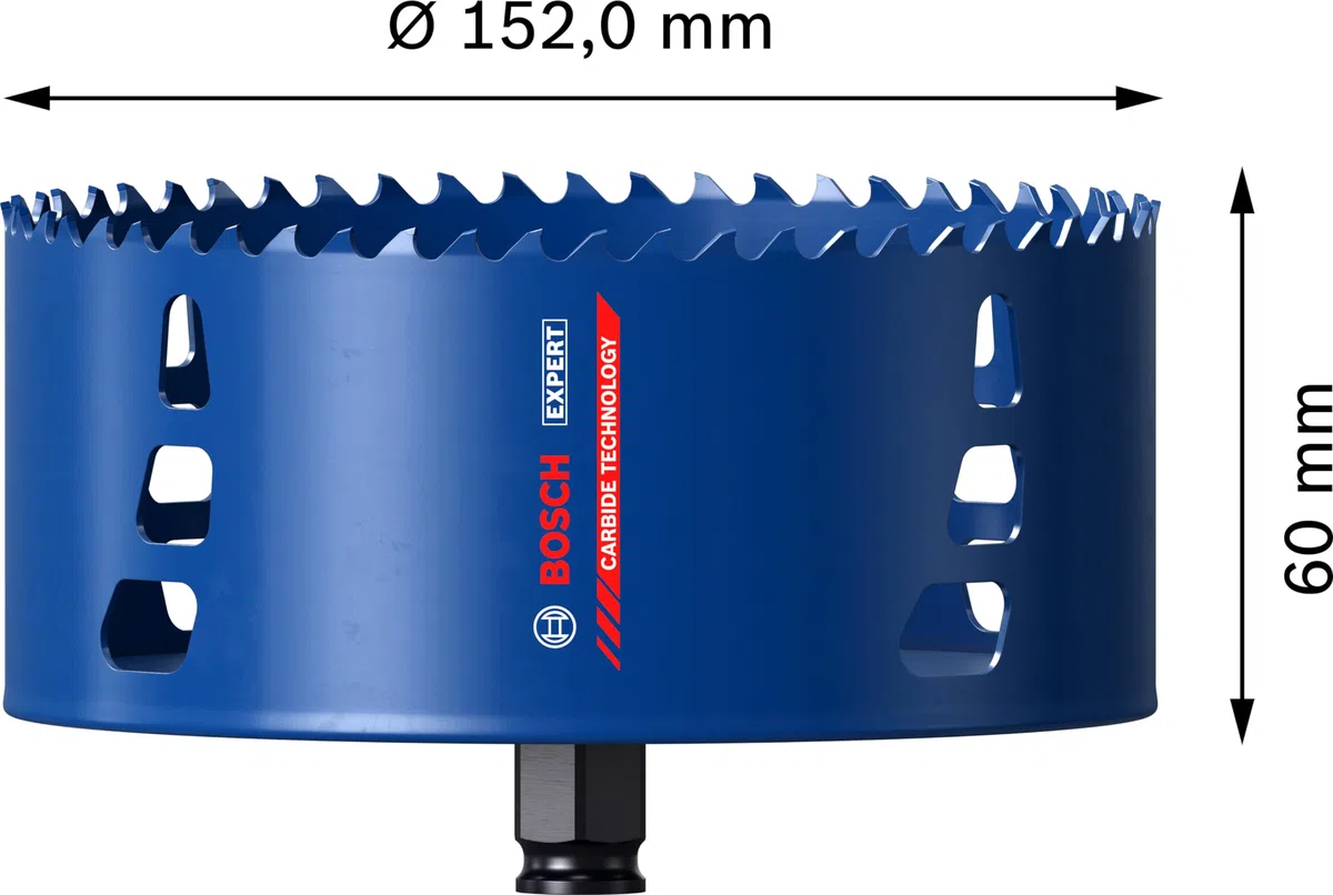 Bosch 1x Sega a tazza EXPERT Multi Material Power Change Plus (per Legno con metallo, Mattone, Ø 152 mm, Professional Accessorio Trapano)