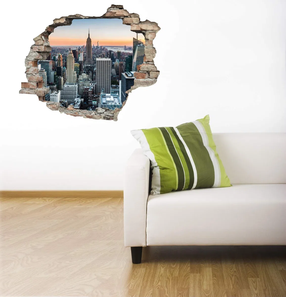 Queence | Adesivo da parete effetto 3D | Adesivo da parete | Finestra | Adesivo da parete | Adesivo da parete | Adesivo da parete | Tattoo, dimensioni: 60 x 50 cm, colore: New York