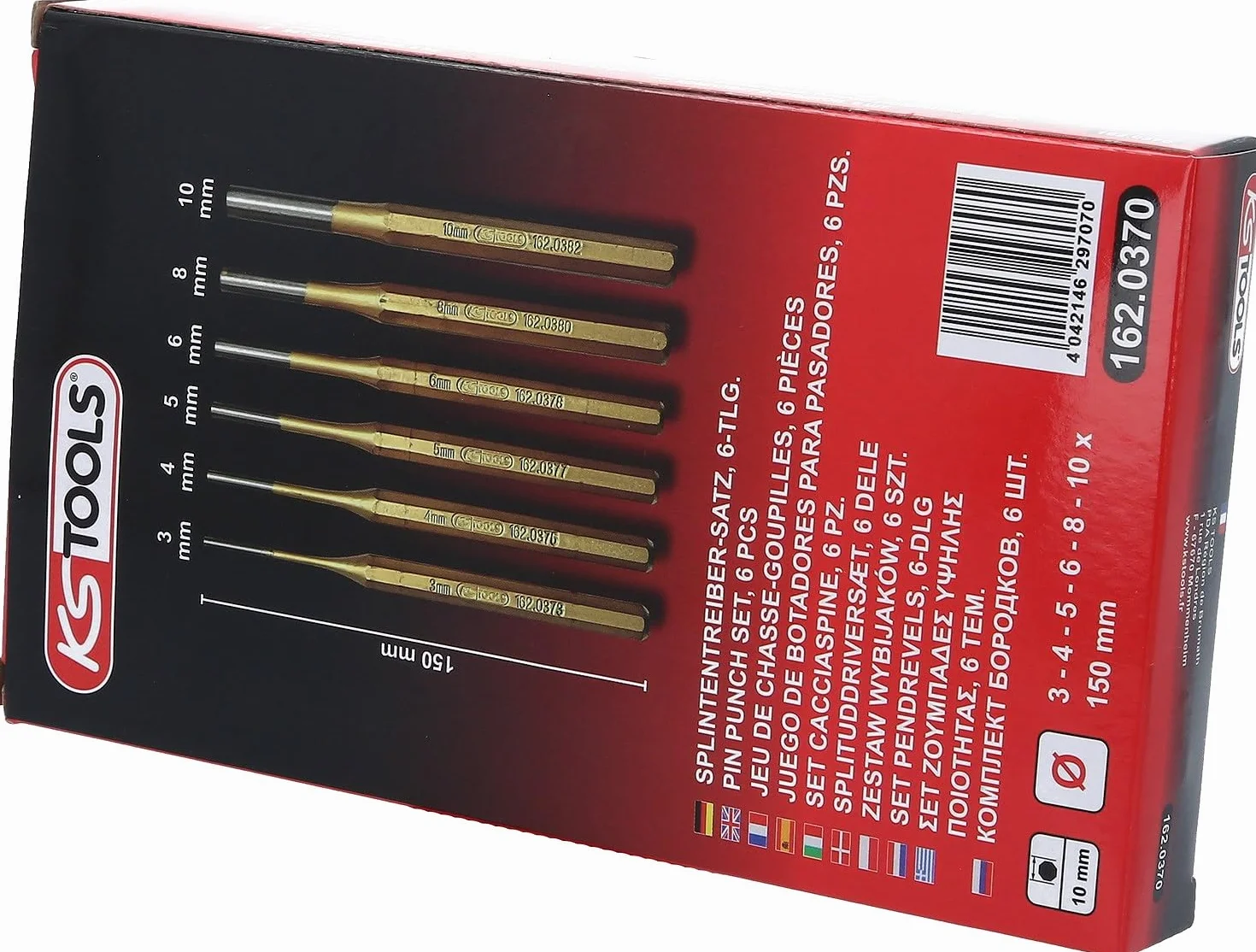KS Tools 162.0370 Serie di Cacciaspine, 6 Pezzi