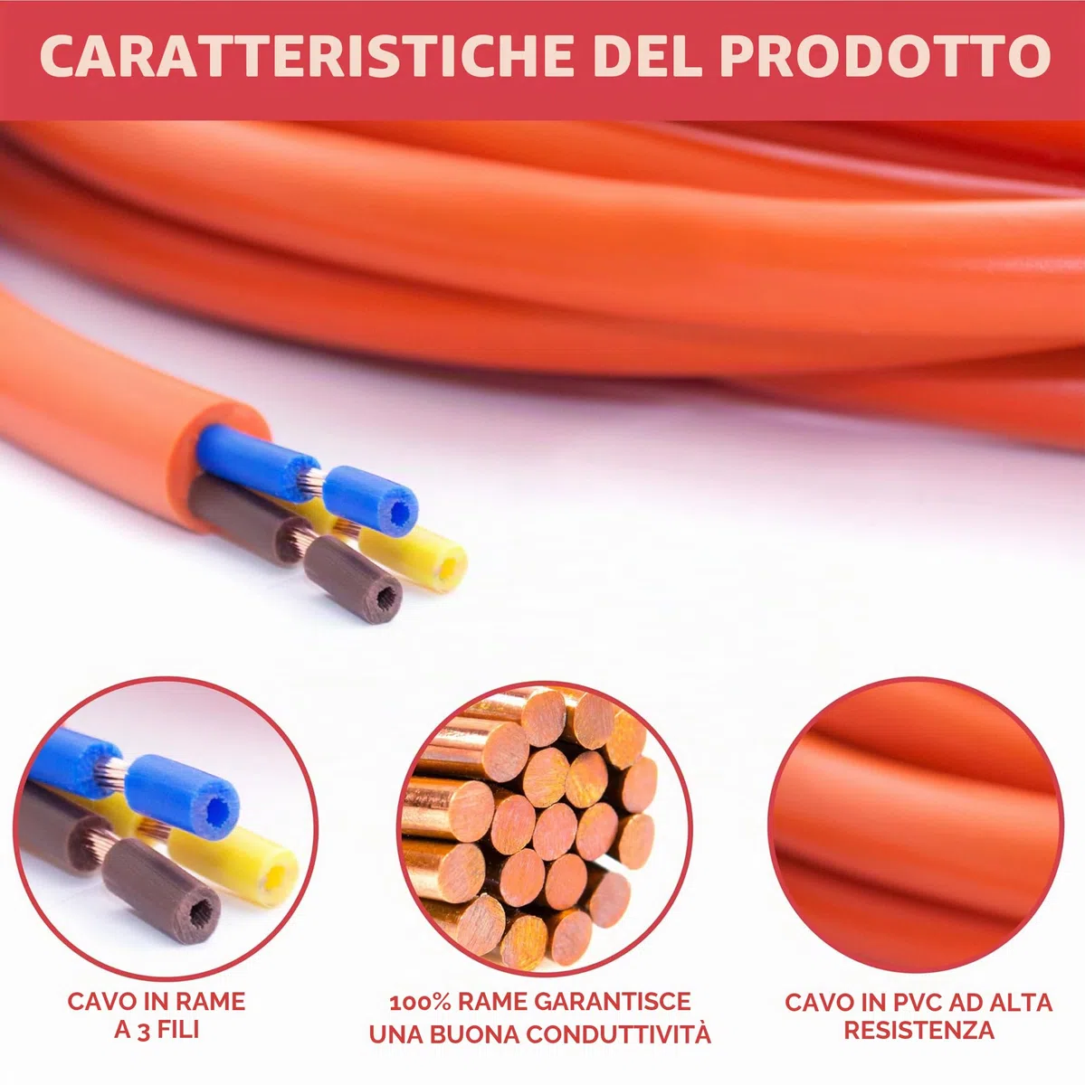 GADLANE Cavo di prolunga CEE 25m Robusto per Roulotte, 16 Ampere, 240 V, cavo da campeggio, ben visibile, colore arancione, ideale per camper (25 metri)