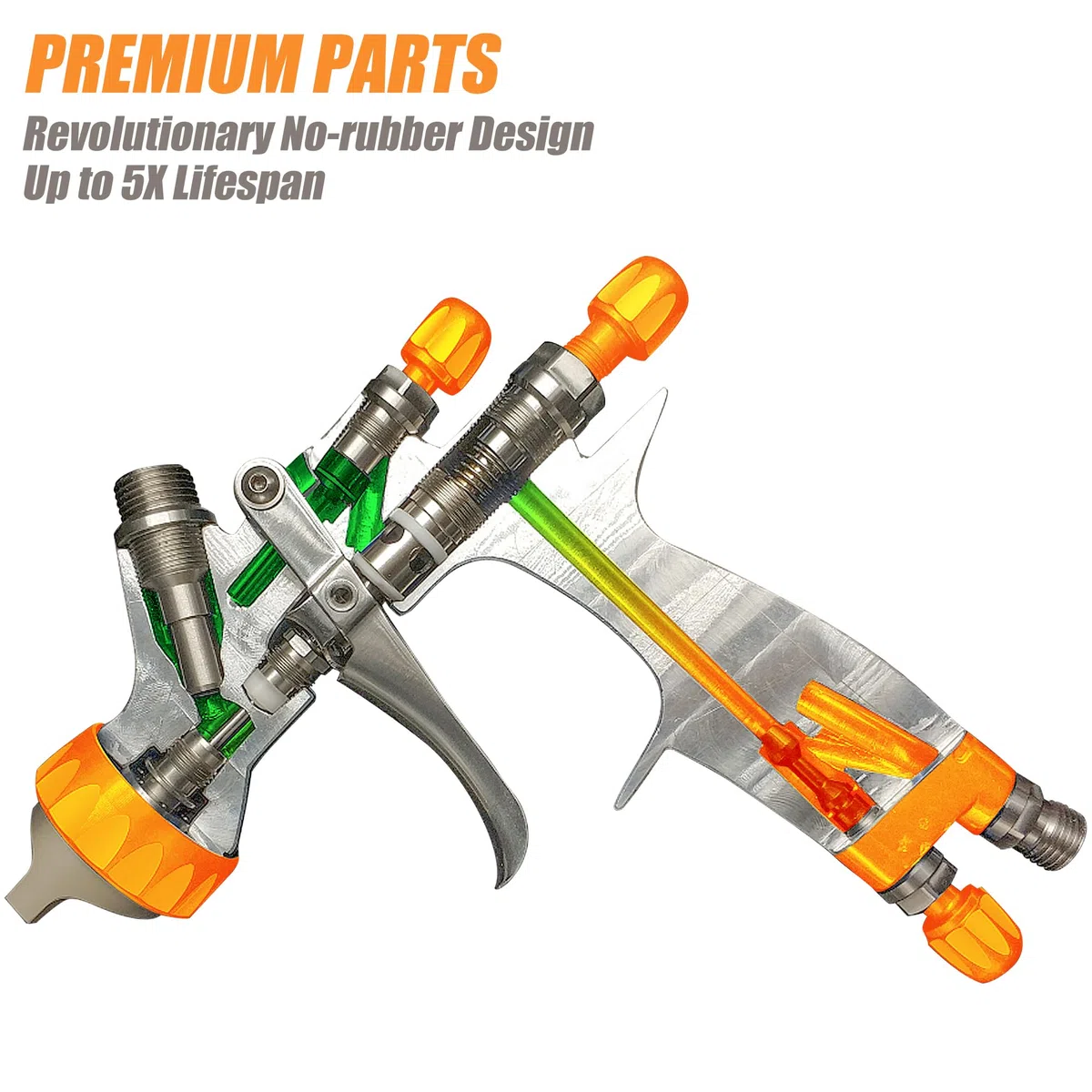 BEETRO HVLP Pistola a Spruzzo ad Aria Compressa Professionale, Ugello da 280-320 mm con Ugello Largo da 1,3/1,4 mm, Capacità di 600 ml, 14 CFM, 29-32 psi