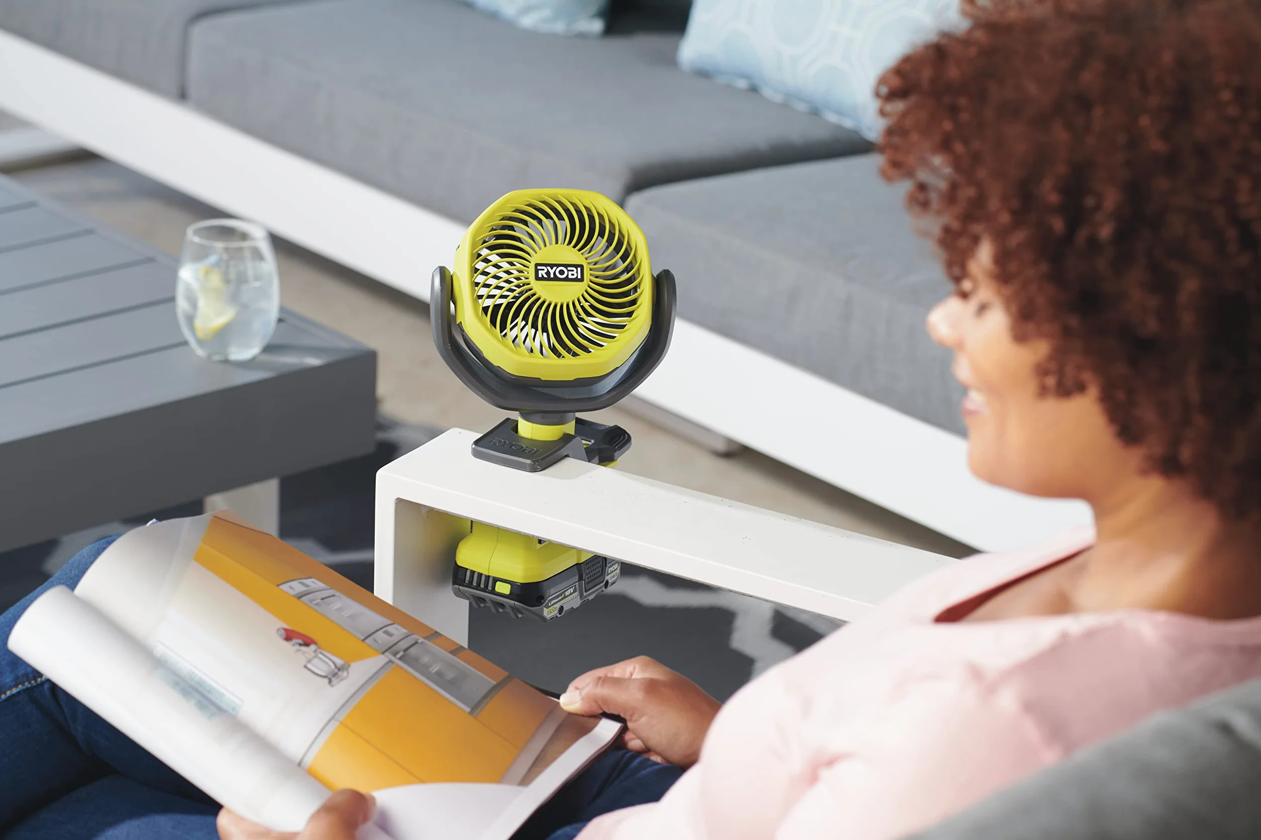 RYOBI RCF18-0 Ventilatore con pinza 18V, Batteria Non Inclusa, Compatto e Portatile, Ventola Girevole e Inclinabile