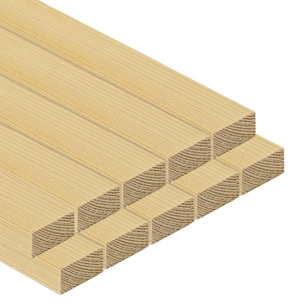 TWE Listelli Legno Massello Abete x 3 Metri Piallati su Quattro Lati con Smusso su Spigoli Made in Italy Confezione da 10 pz (15x30) mm
