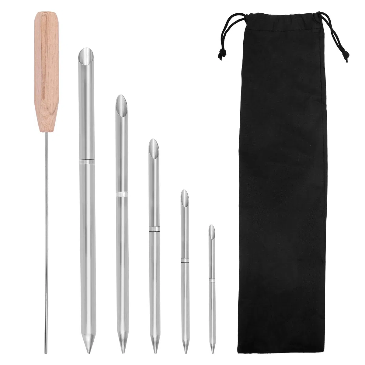 Gosknor 7pz Kit Utensili Giunzione Corde, Utensili FID 6-In-1 Acciaio Inossidabile con Spintore e Borsa Portaoggetti per Corda Doppia Treccia 1/4" 5/16" 3/8" 7/16" 1/2" per Rapido Recupero Giunzione