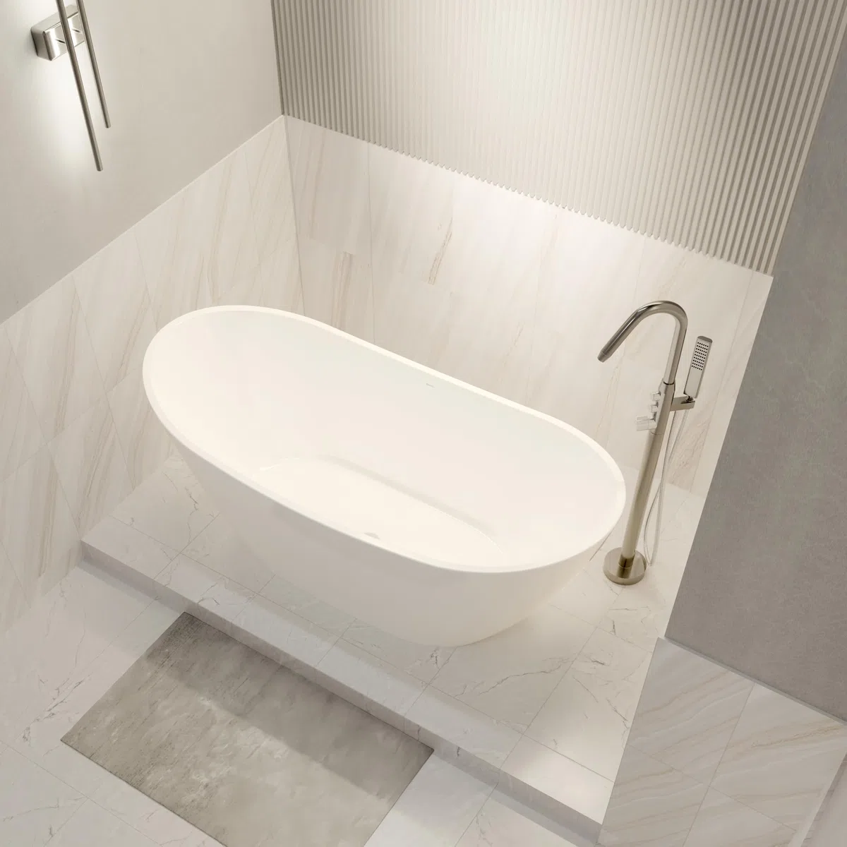 Vasca da bagno freestanding BELLAGIO 2.0 acrilico - dimensioni e colore a scelta, Colore:Bianco lucido, Dimensioni:180x80 cm