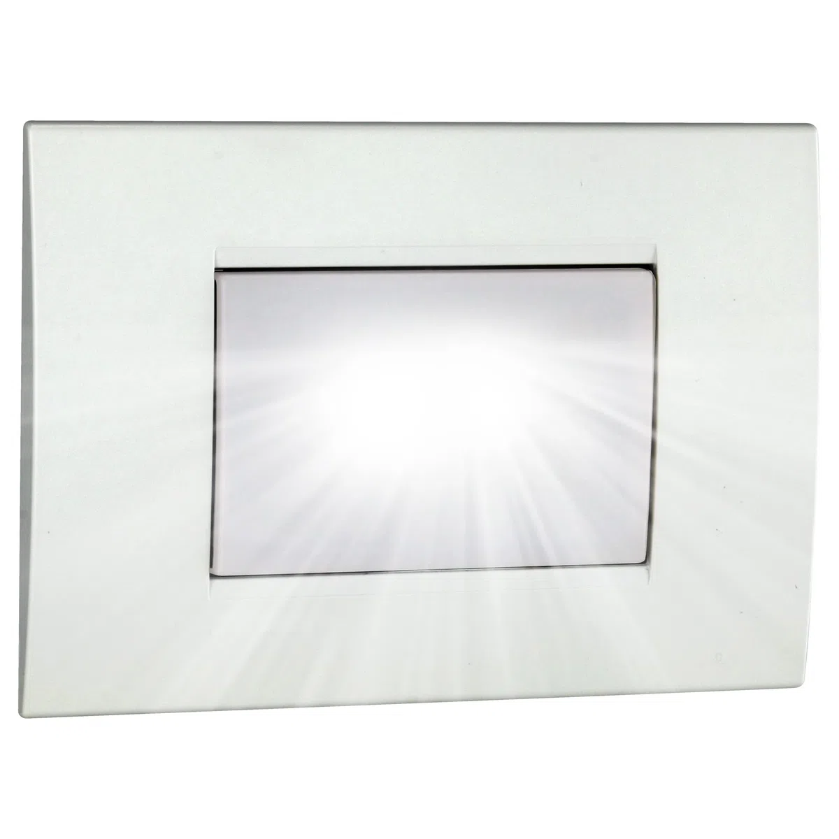 VEMER VE511200 SYRIO – Lampada Emergenza da Incasso 3 Moduli, LED Bianco Opale per Blackout, Interruzioni Corrente, Torcia Portatile