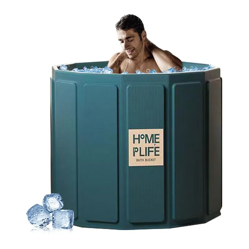 Simcat Vasca da bagno portatile per adulti, vasca da bagno portatile per terapia dell'acqua fredda, vasca da bagno pieghevole per recupero (80 x 65 cm)