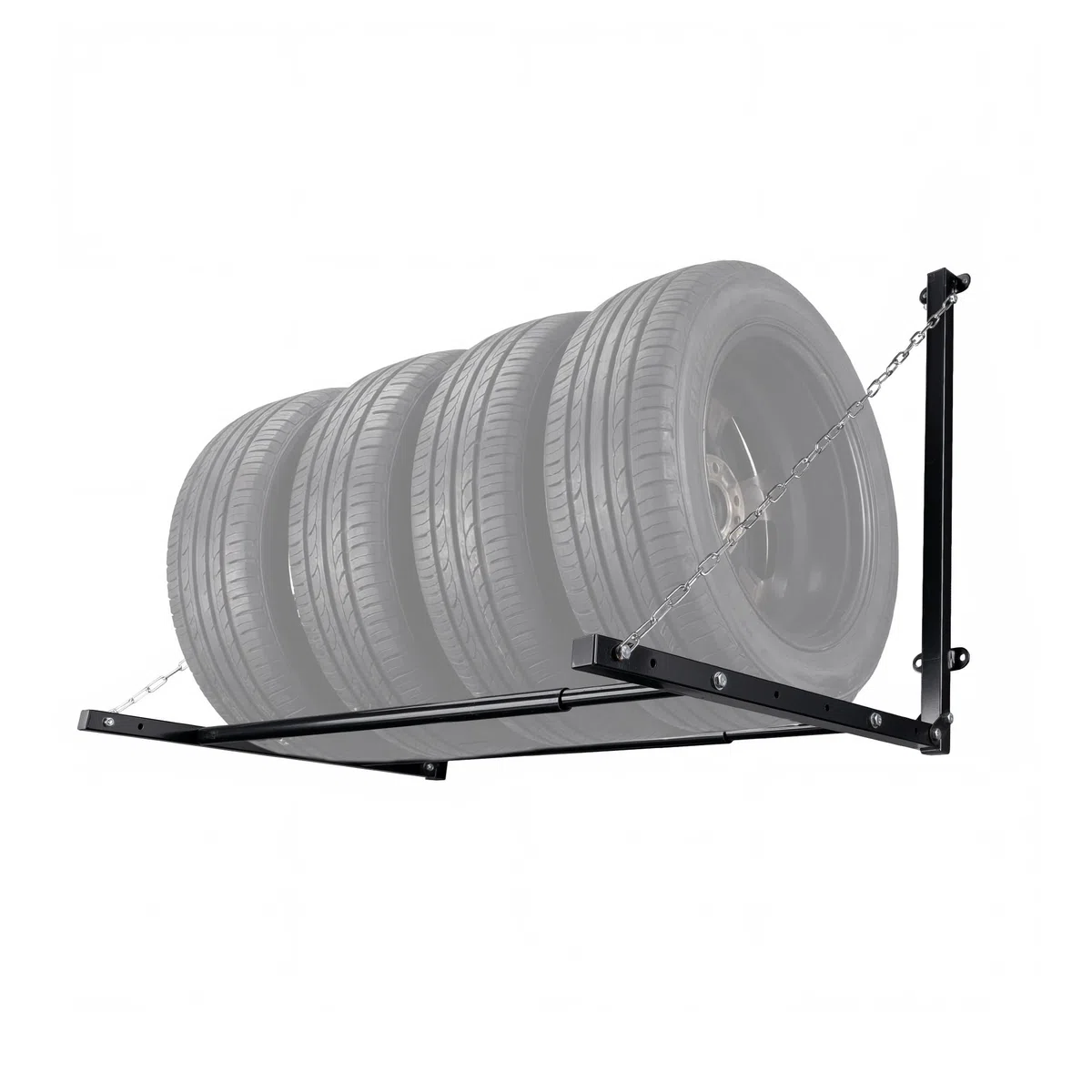 Wiltec Supporto porta pneumatici a parete, max 130 kg, per 4 ruote con cerchi