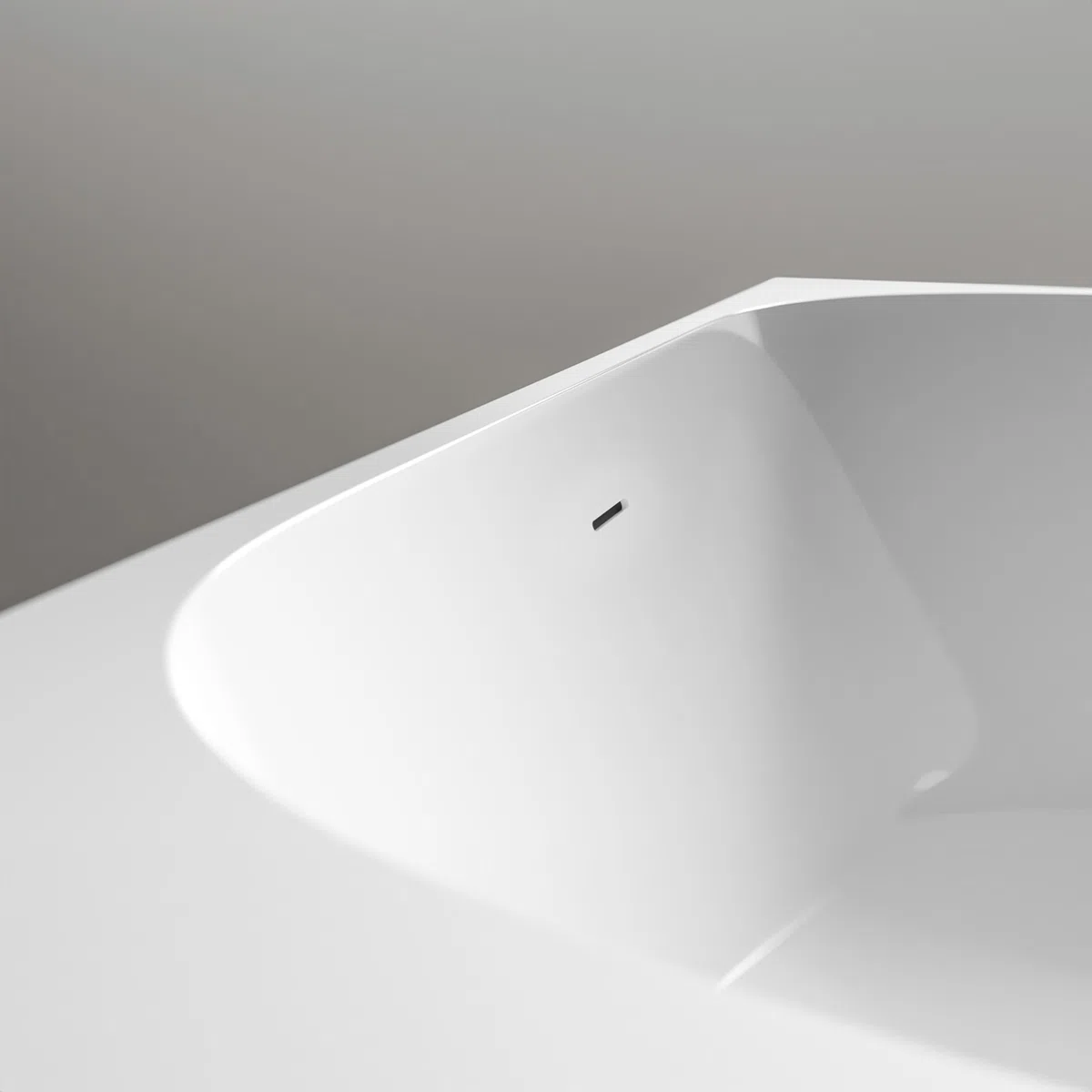 Vasca da bagno freestanding NOVA CORNER - bianco - installazione a sinistra - 170 x 78 cm - Senza rubinetteria, Sistema drenaggio:Senza sistema di drennaggio, Bianco lucido