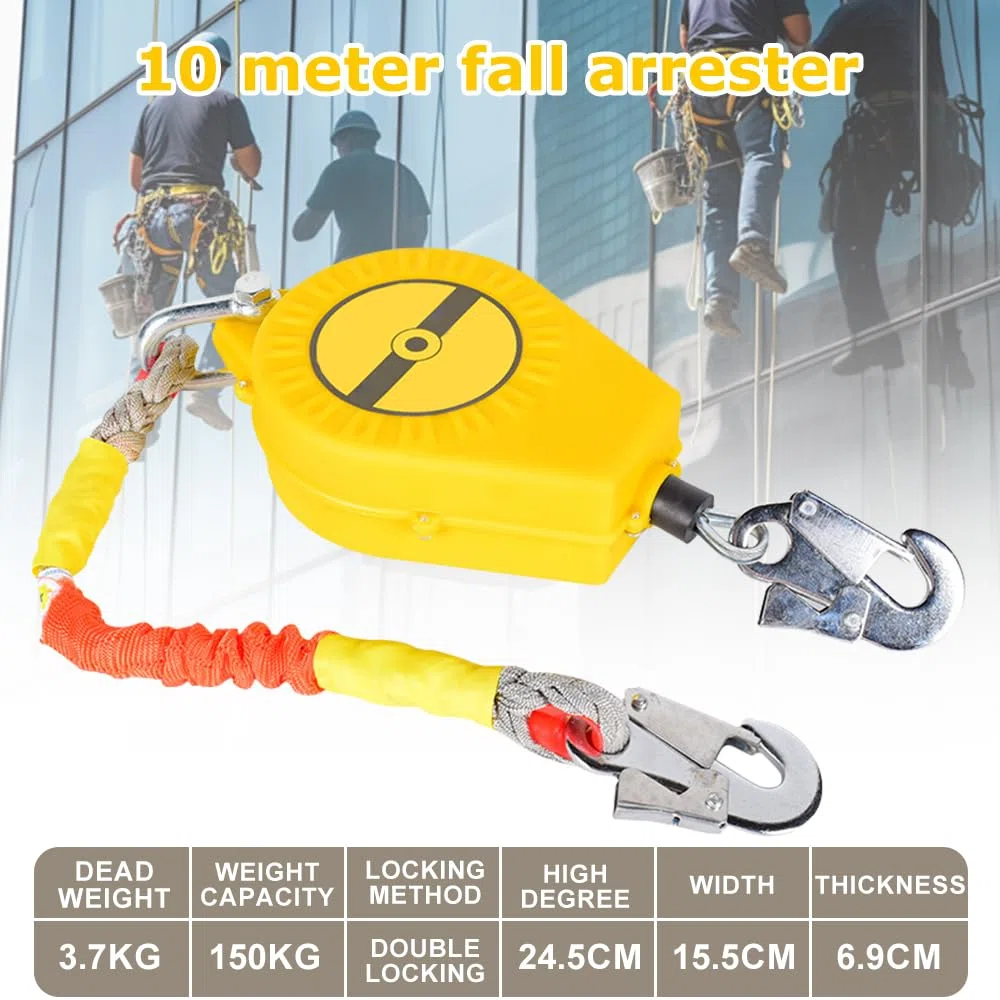 Dispositivo Anticaduta Retrattile, Anticaduta a Richiamo Automatico, Dispositivo di Sicurezza Dell'altezza, Protezione Anticaduta, Carico Massimo 150 kg