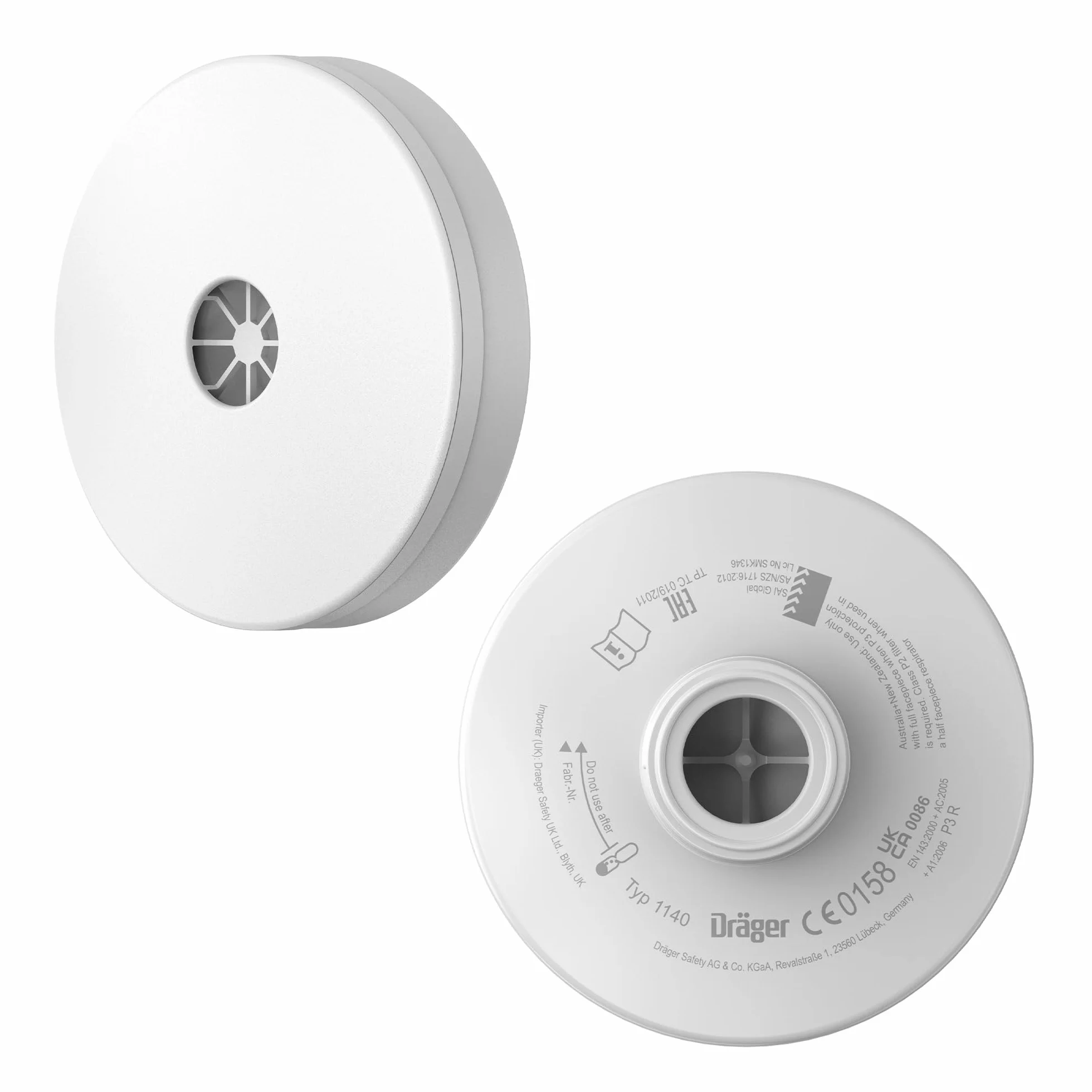 Dräger X-plore Rd40 filtro particolato 1140 P3 per aerosol/particolato | 3 pz | filtro di ricambio per semimaschera e maschera a pieno facciale 4740 e 6300