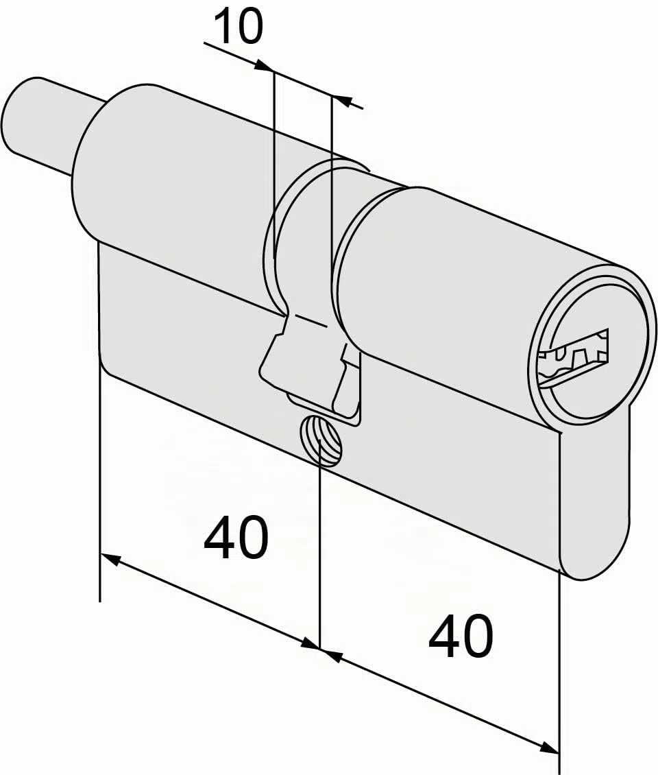 CISA 10E3021801200C5, Cilindro Europeo Asix, Ottone Nichelato, 40/40 mm, Predisposizione per Pomolo, 5 Chiavi