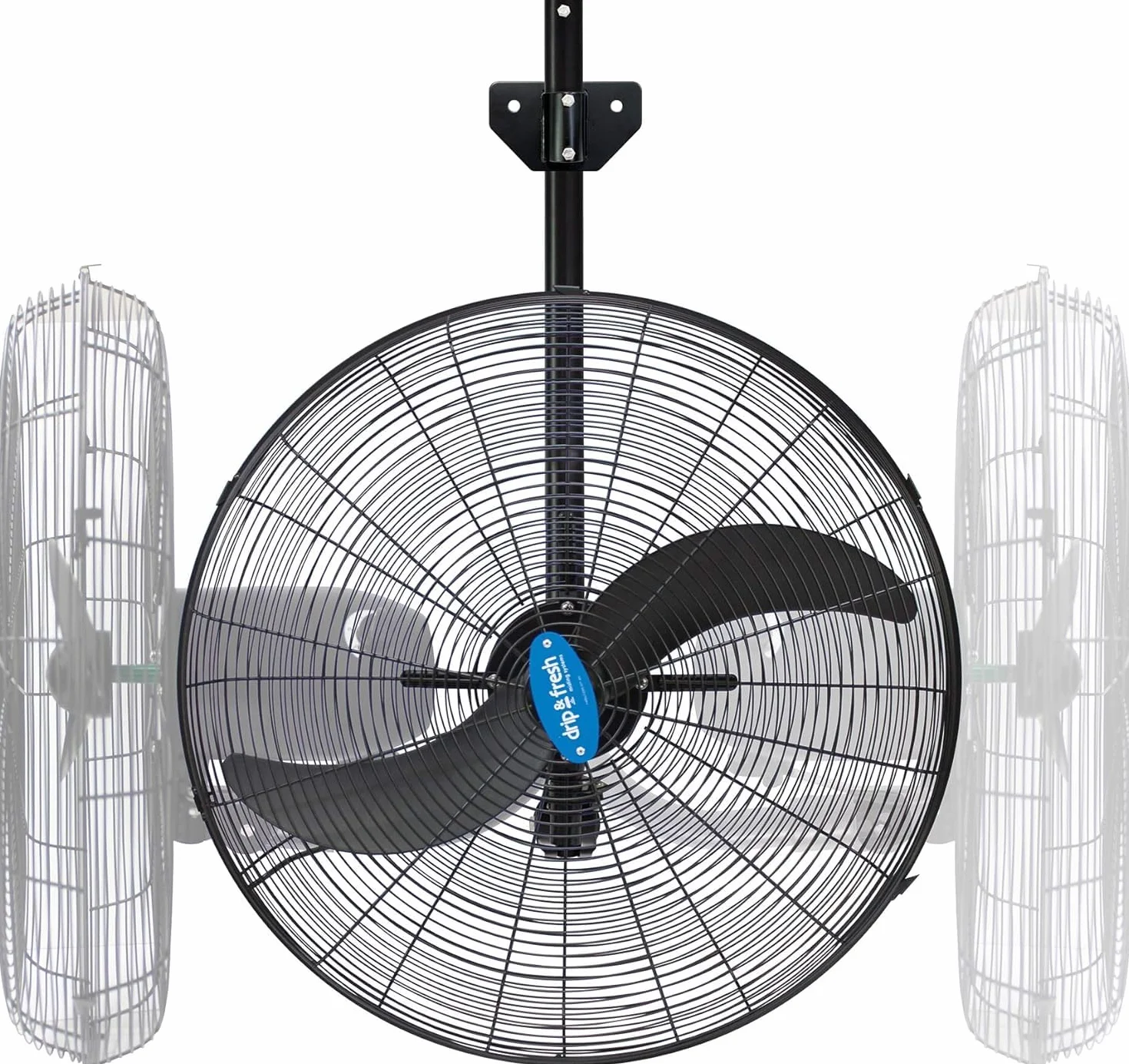 Drip&Fresh - Ventilatore a 2 Pale 24" con Supporto a Parete IP55 200W