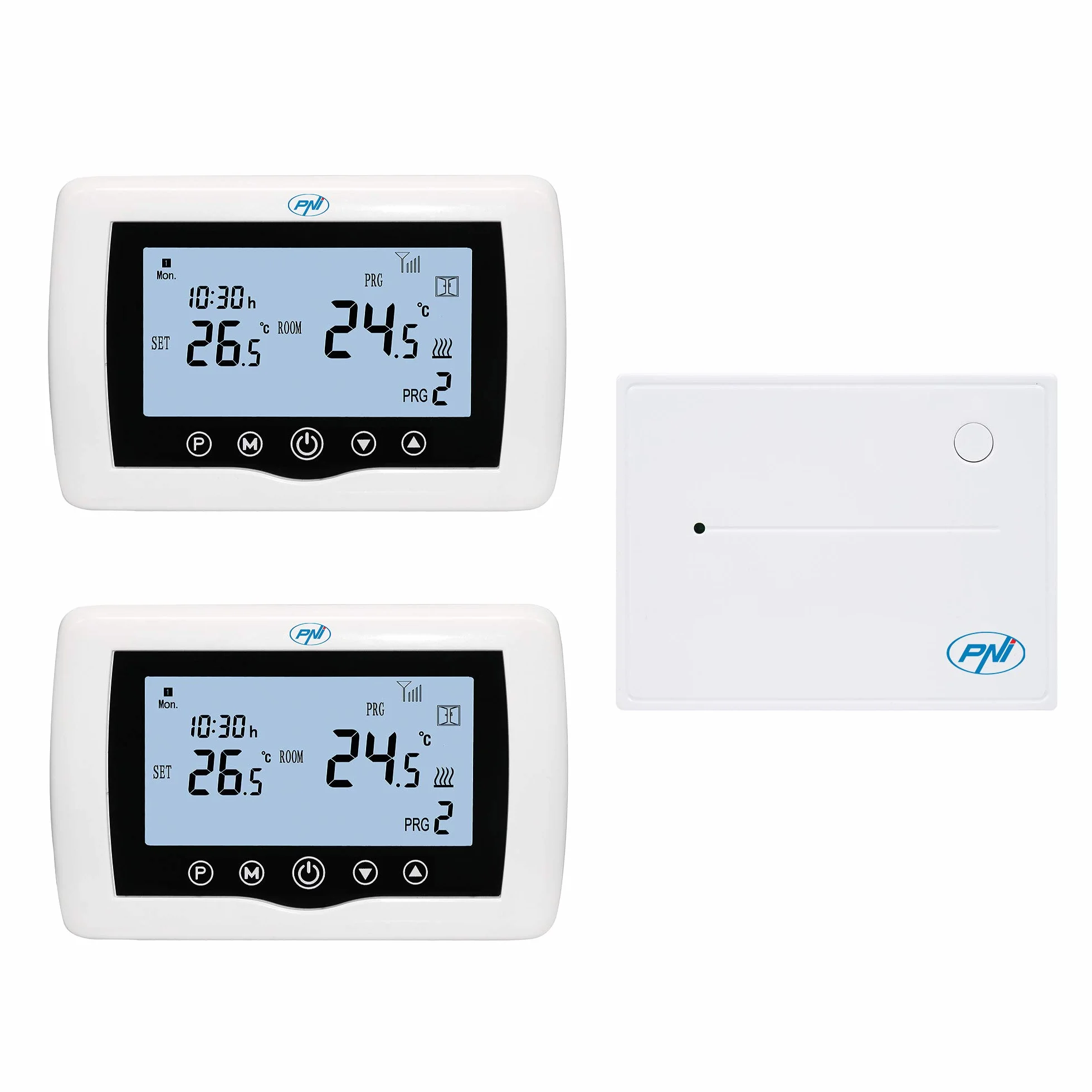 Termostato intelligente PNI CT400 wireless, con WiFi, controllo 2 zone via Internet, per centrali termiche, pompe, elettrovalvole, APP TuyaSmart, histerezis 0,2 gradi C