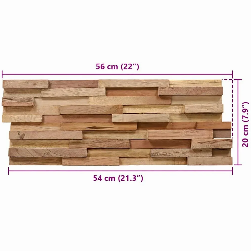 vidaXL Pannelli per Pareti 10 pz 1,08 m² in Legno Massello di Teak