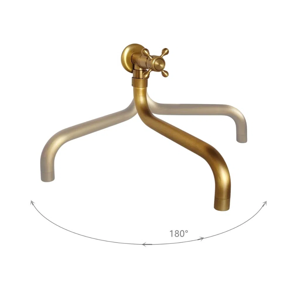 Rubinetto Giardino,Rubinetto in Ottone Anticato per Lavandino Cucina Bagno Lavabo Mop Pool, Rubinetti Acqua Fredda Girevole con Maniglia a Croce Interfaccia G1/2,SL-0602