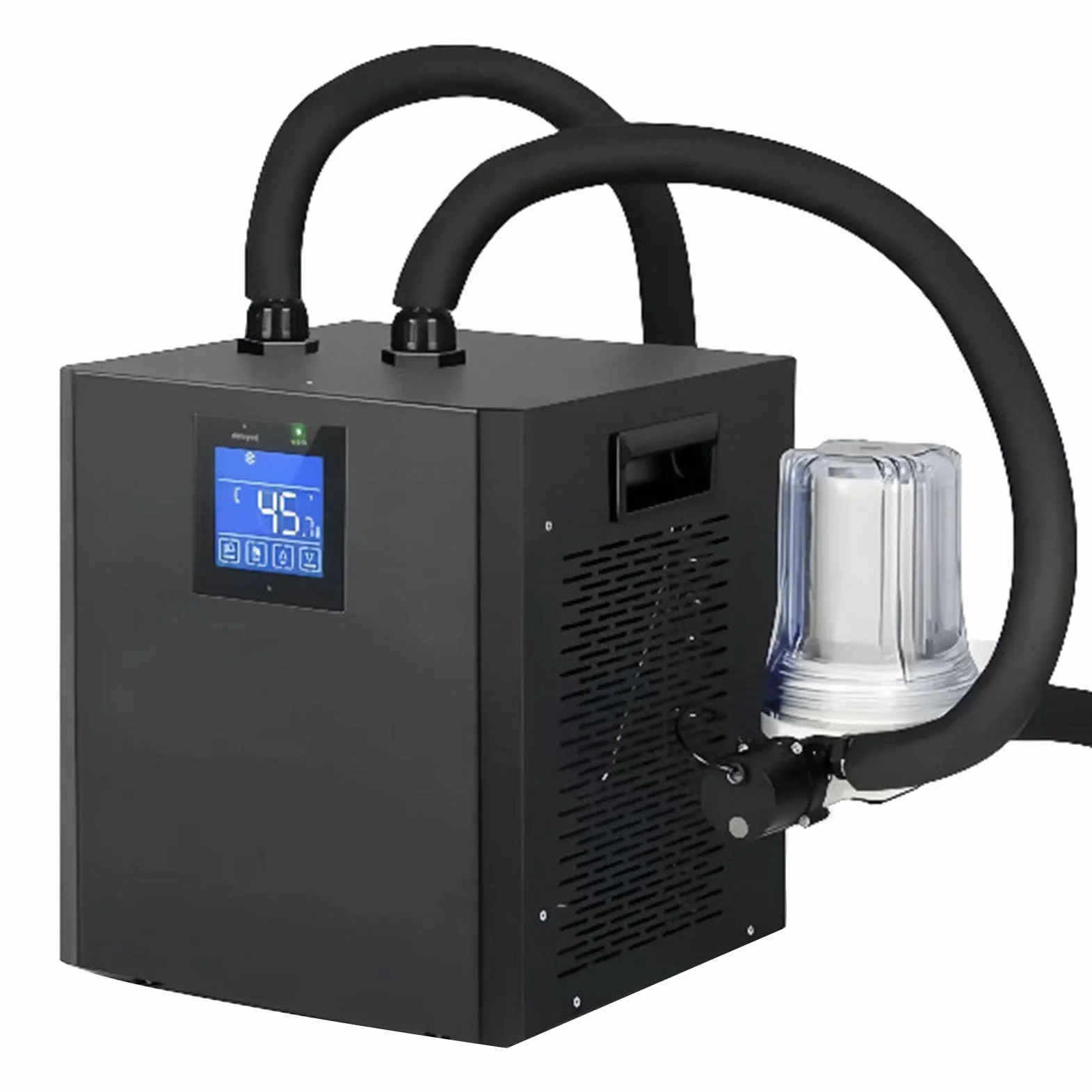 Refrigeratore d'acqua per vasche idromassaggio fredde, refrigeratore d'acqua per vasche idromassaggio fredde con 2 pompe, filtro esterno e telecomando, unità di raffreddamento d'acqua per vasche