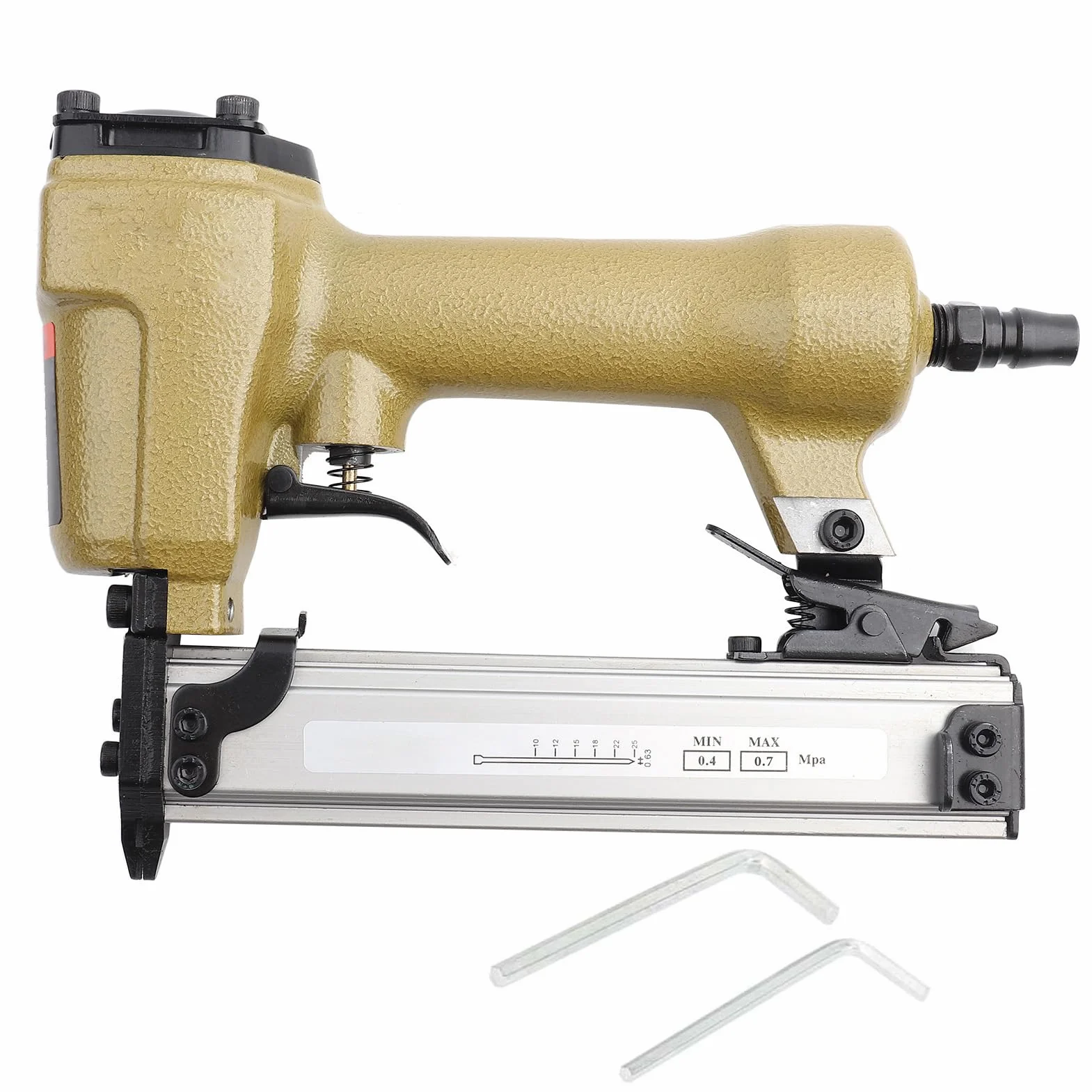 Ausla Chiodatrice Pneumatica Professionale, 10-25 mm, Capacità 100 Chiodi, per Armadietti e Giunzioni in Legno, Utensile ad Aria Compressa per Finiture