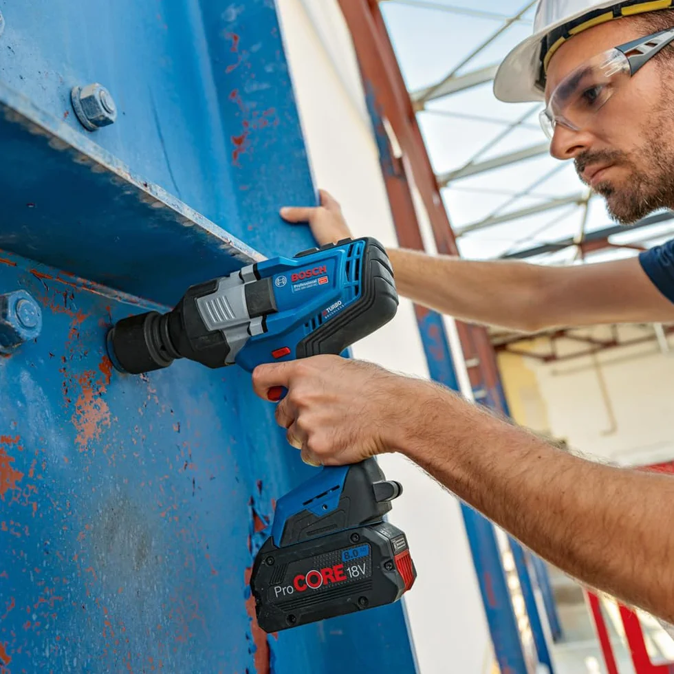 Bosch Professional 18V System Avvitatore a massa battente a batteria BITURBO GDS 18V-1600 HC (coppia di serraggio 1.600 Nm e di distacco 2.200 Nm, incl. gancio per scala, senza batt./caricabatt.)