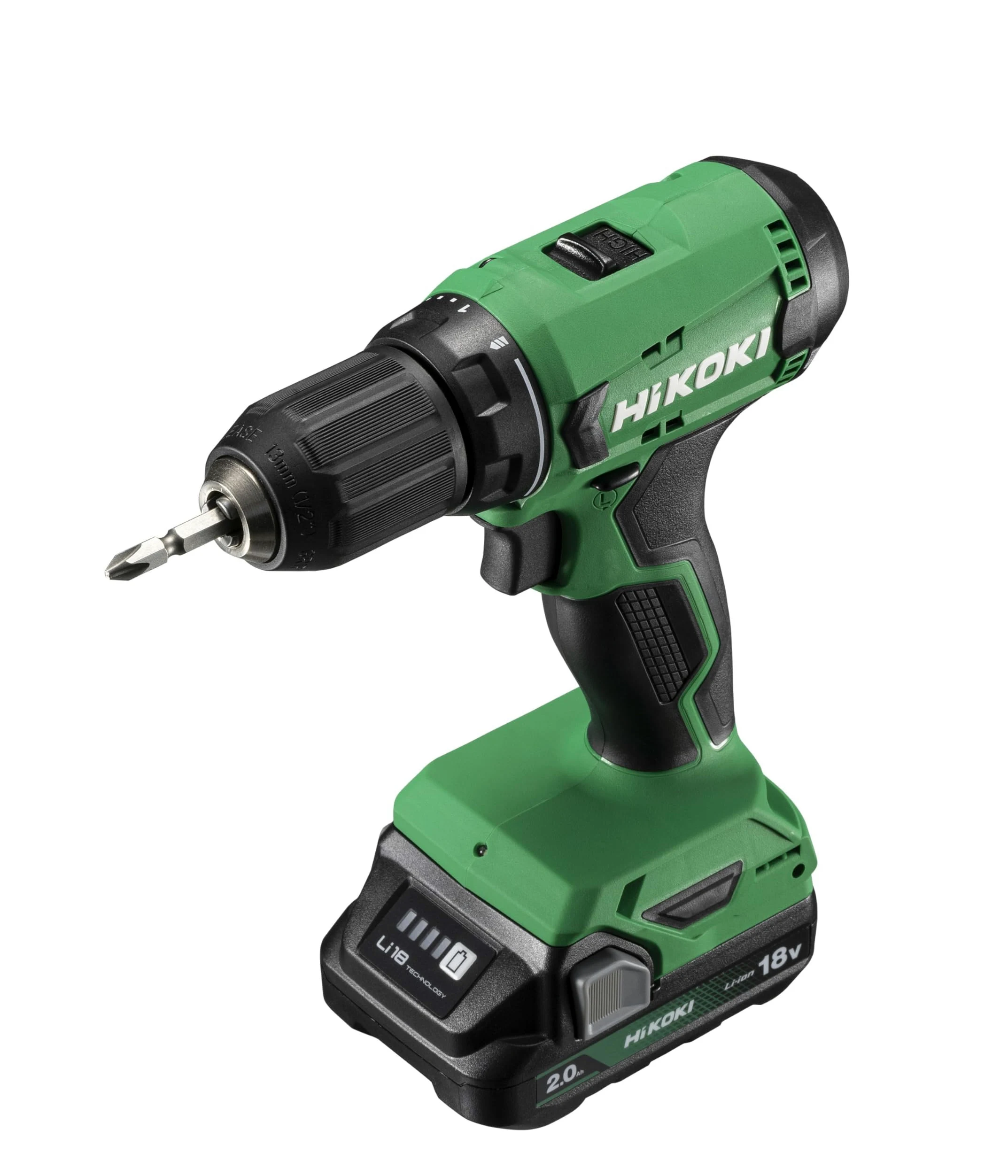HiKOKI Akku-Bohrschrauber DS18DA (18V, Li-Ion, 50 Nm, 20-stufige Drehmomenteinstellung, LED, im Transportkoffer, inkl. 2x 2.0 Ah Akku und Ladegerät