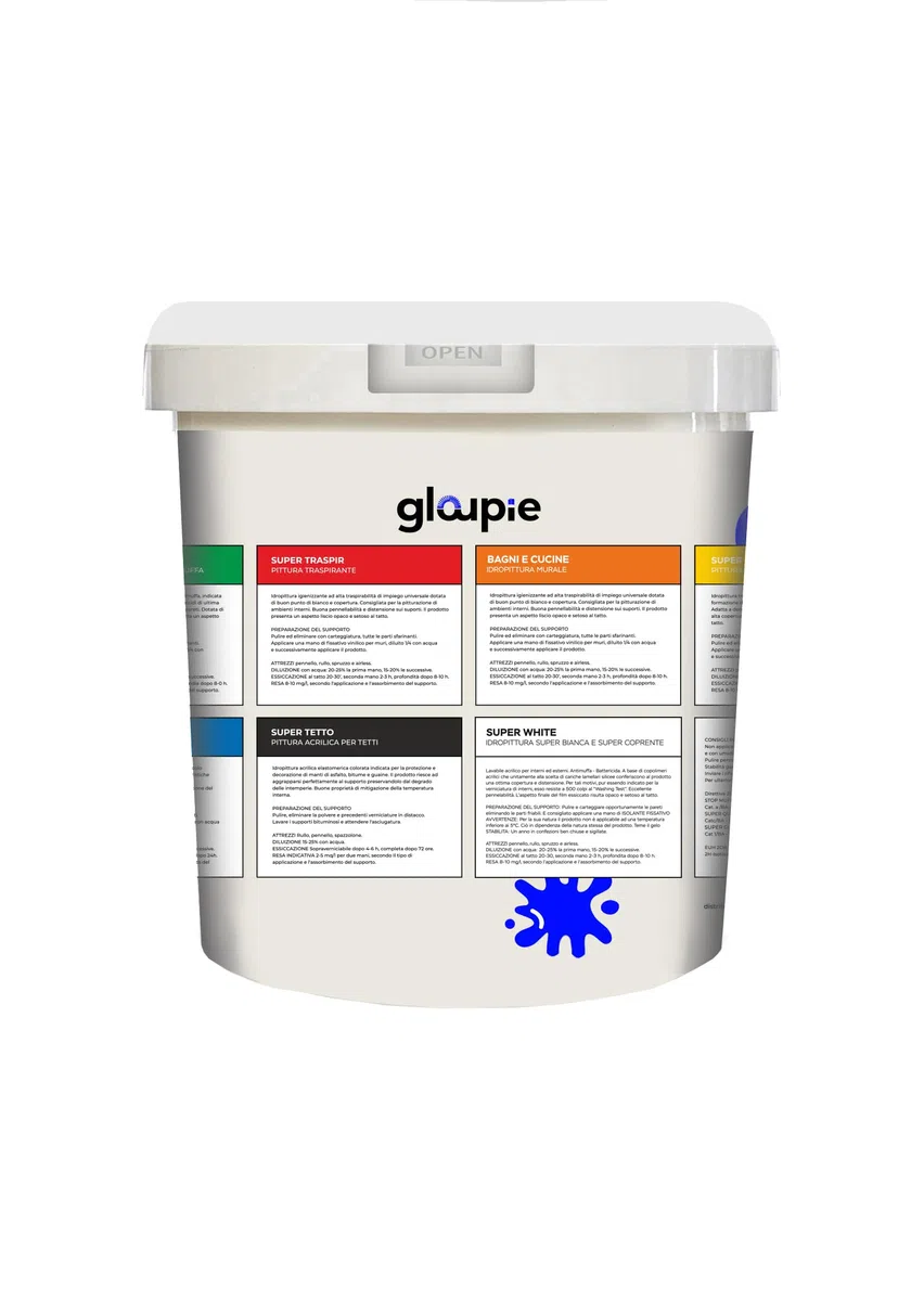GLOUPIE SUPER TETTO Idropittura Acrilica Elastomerica Per Protezione E Decorazione Di Tetti E Superfici Esterne 14 Lt Bianco