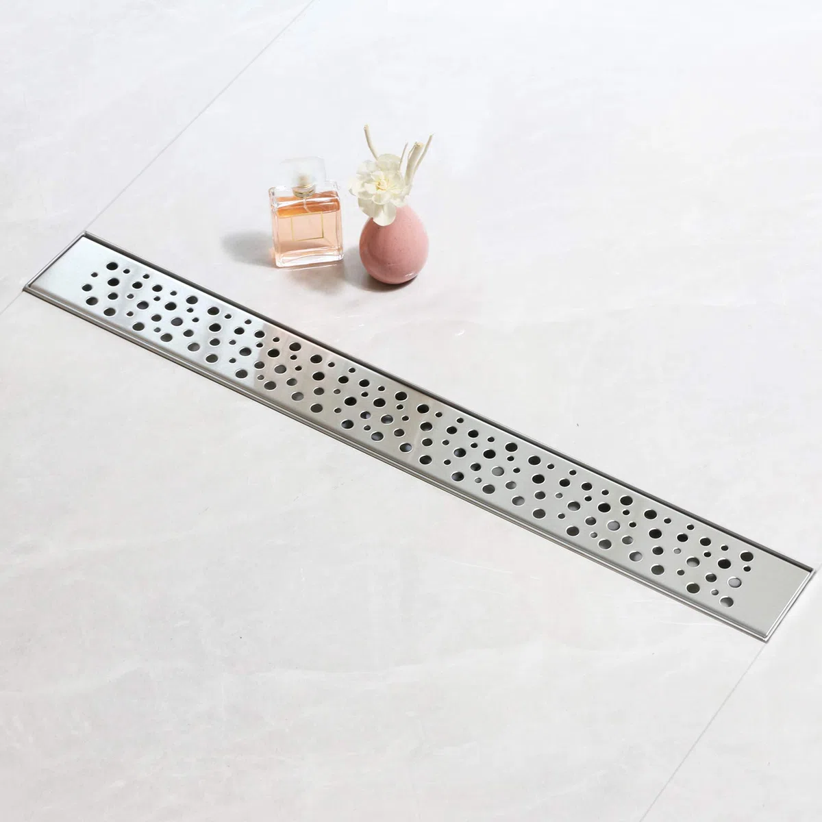 SaniteModar Canalina Scarico Doccia 120cm, Canaletta Doccia con Sifone e Filtro, Pannello a Bolle