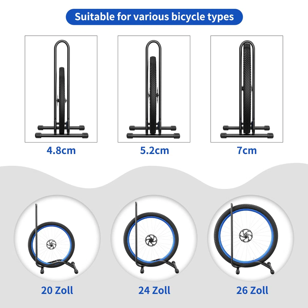 TLGREEN 4 supporti per bicicletta, rimovibili, per bicicletta, larghezza pneumatici fino a 80 mm, 20 – 28 pollici, supporto per bicicletta posteriore, per mountain bike, bici da corsa, MTB, stabile