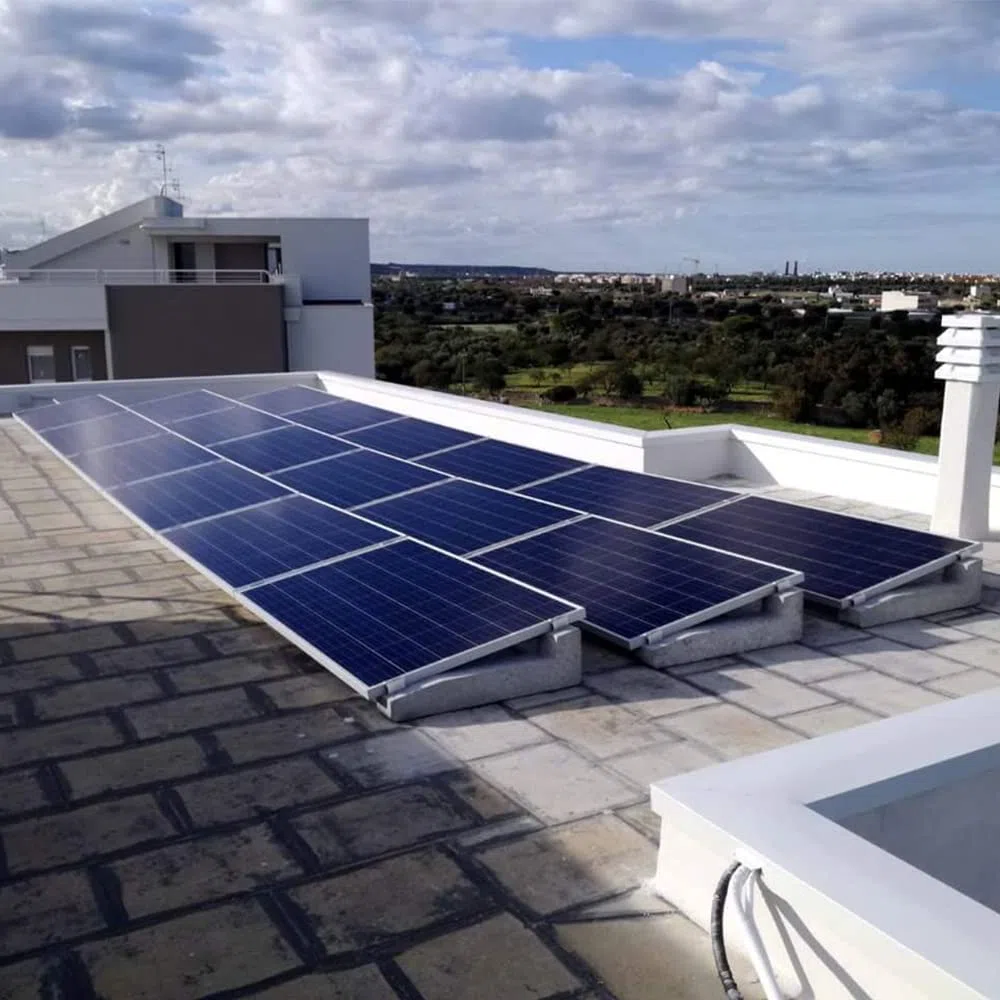 Zavorra 15° Blocchetto in cemento per installazione pannello fotovoltaico su tetto piano 50Kg