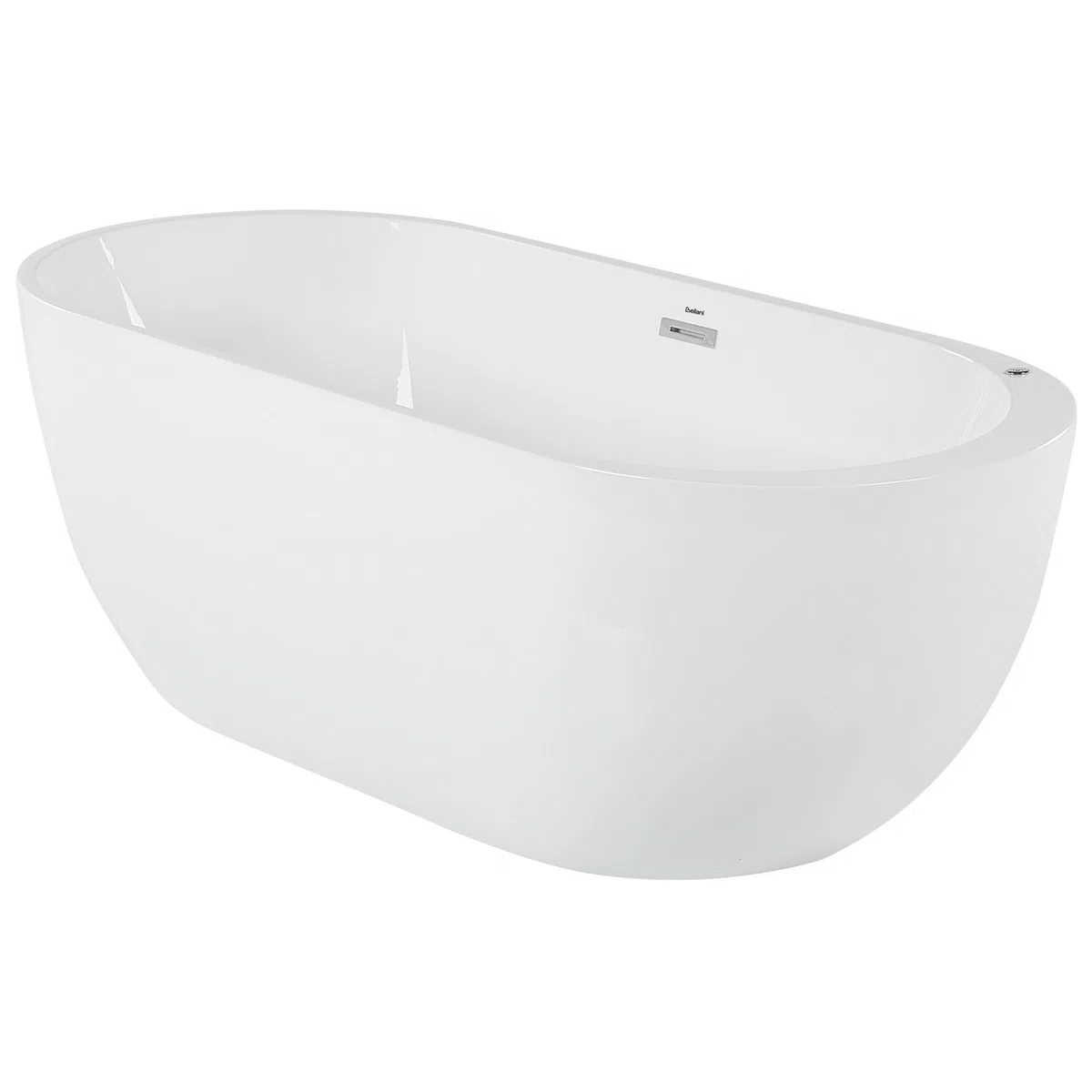 Vasca da Bagno Freestanding Idromassaggio con Luci LED Bianca 170 cm