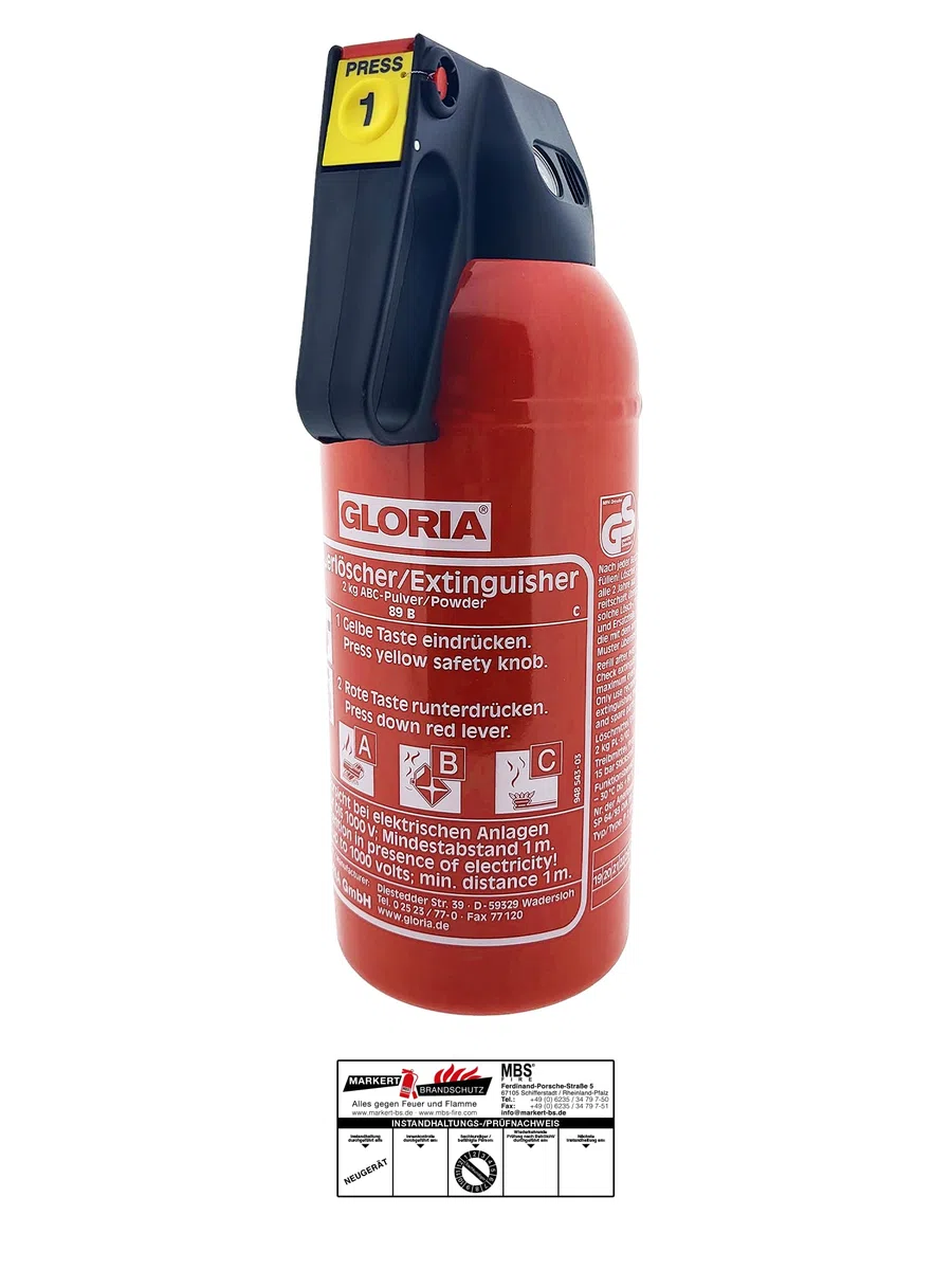 Compatto estintore 2 kg con caricabatteria da auto Supporto per Personal Communication