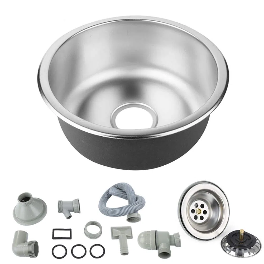 Lavello da Cucina, Lavello da Cucina in Acciaio Inossidabile, Lavandino Tondo Quadrato, Lavabo Cucina Incasso (40 x 40 CM)