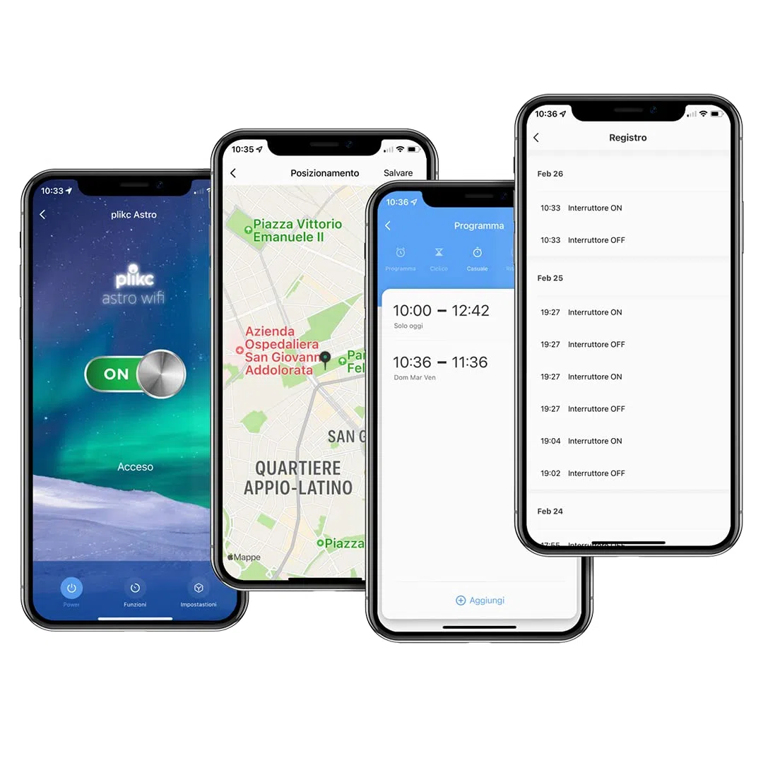 Plikc - Interruttore orario astronomico - giornaliero/settimanale - multifunzione WIFI 48-230Vac -compatibile con Alexa e Google - plikc astro wifi
