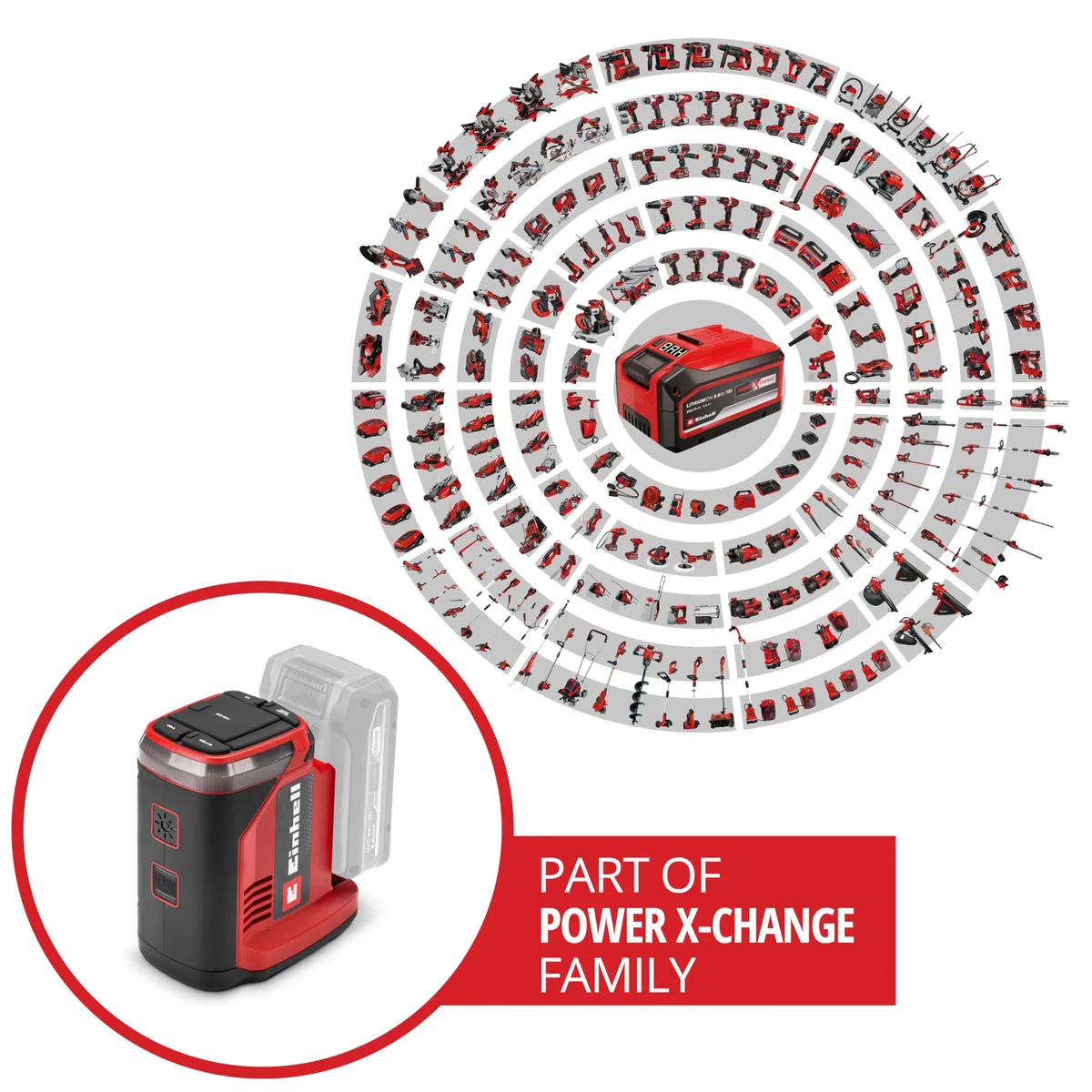 Einhell Stazione di alimentazione a batteria TE-ES 18/150/1 Li-C-Solo Power X-Change (18 V, inverter, collegamento 230 V e 12 V, collegamento USB-A e USB-C-PD, funzione di ricarica, senza batteria)