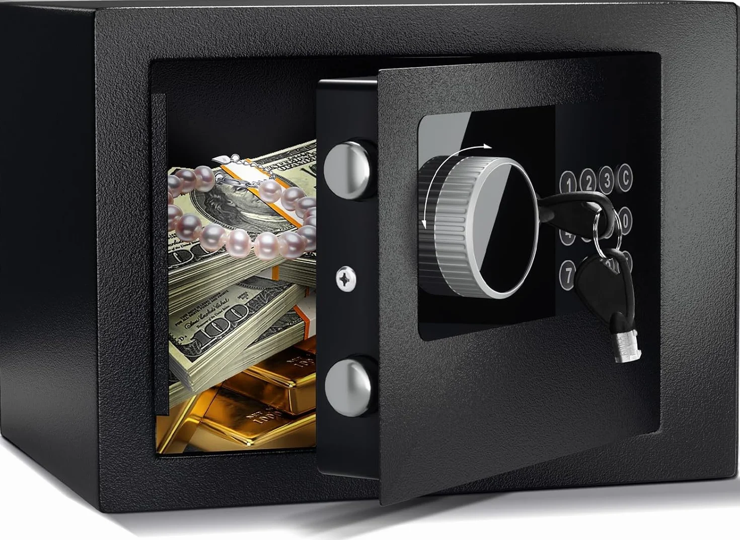 SINZUX Safe Cassaforte da Muro,Cassaforte per Armadietto per Ufficio Domestico,Cassaforte elettronica digitale con sistema di allarme intelligente,(23x17x17cm)-6.6L con Chiave