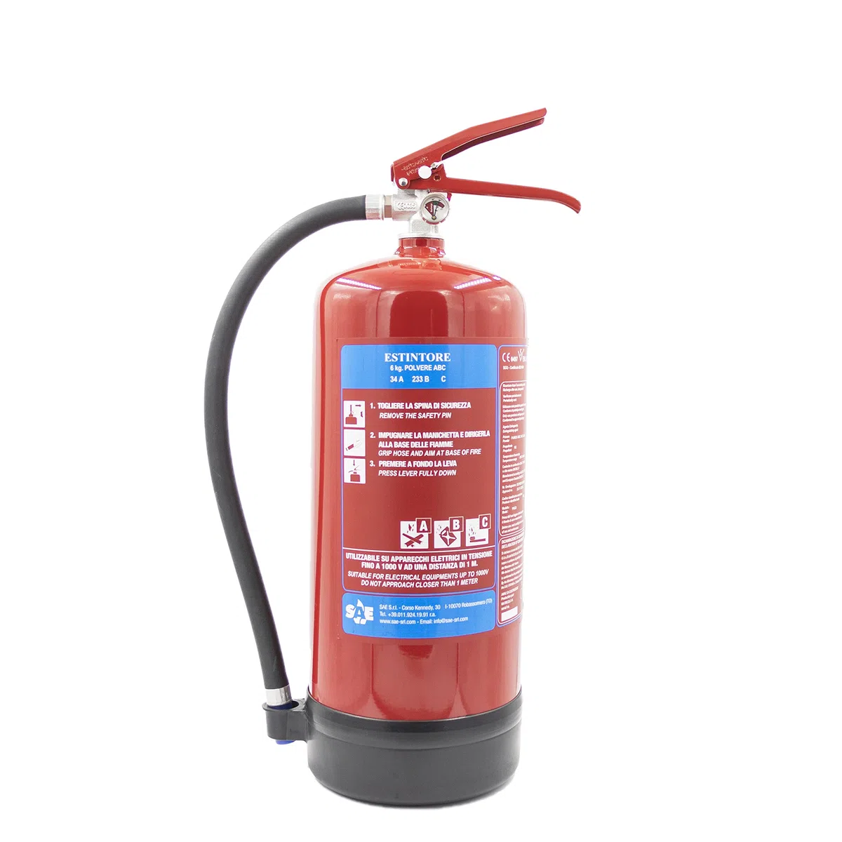 ESTINTORE A POLVERE 6KG OMOLOGATO EN 3-7