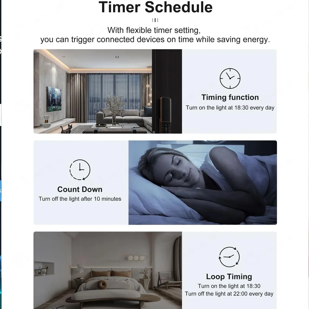 Yueyang Interruttore Intelligente WiFi Relè Wireless 1 Canale DC 12/24V AC 100-240V, Modalità Jog/Blocco, APP Tuya/SmartLife Telecomando, Contatto a Secco, Funziona con Alexa Google